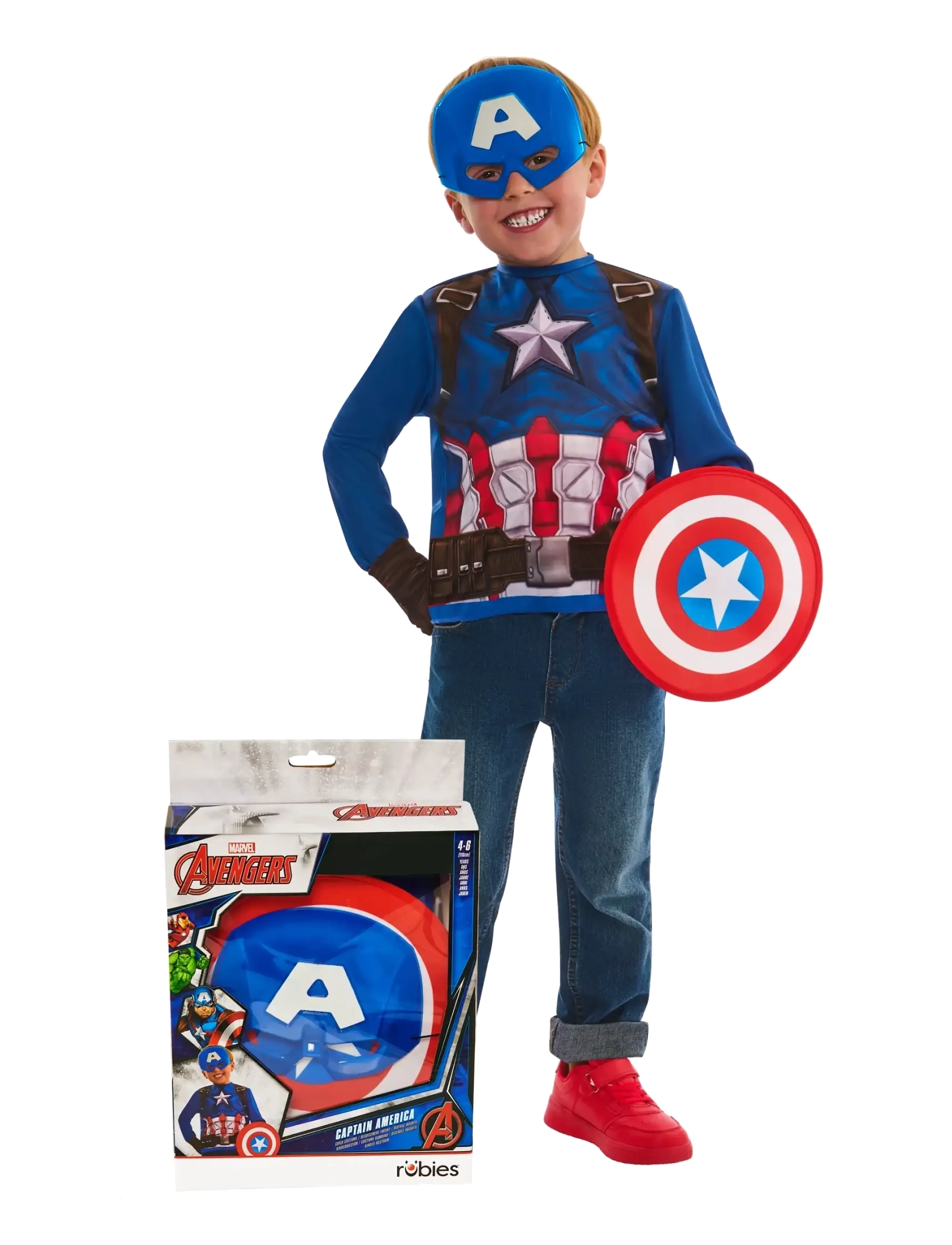 Rubies Captain America Dress Up Gift Set 4-6 - Jõulukingid - MULTI COLOR / blue