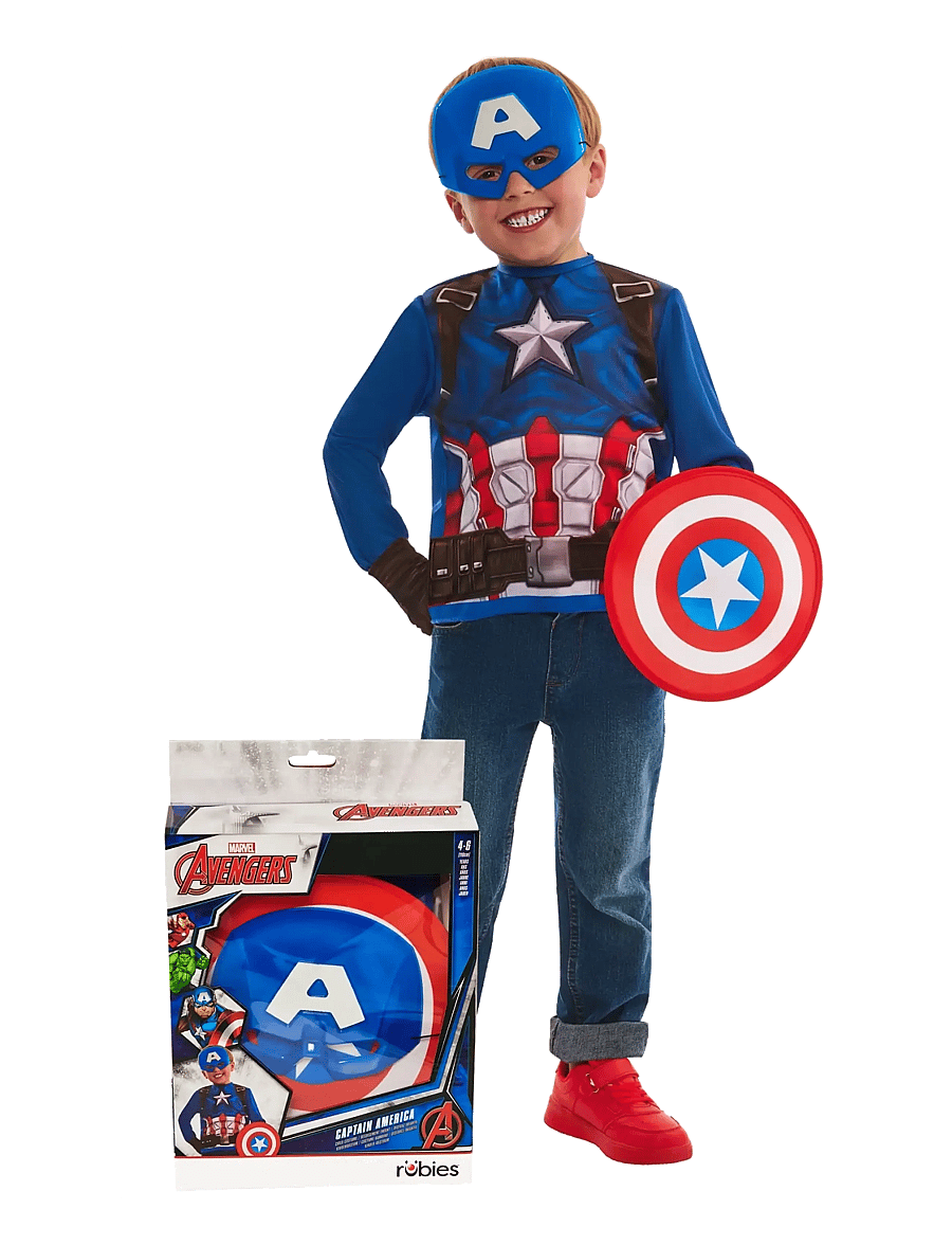 Rubies - Captain America Dress Up Gift Set 4-6 - kostüümid - multi color - 1