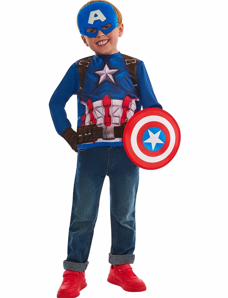 Rubies - Captain America Dress Up Gift Set 4-6 - kostüümid - multi color - 5