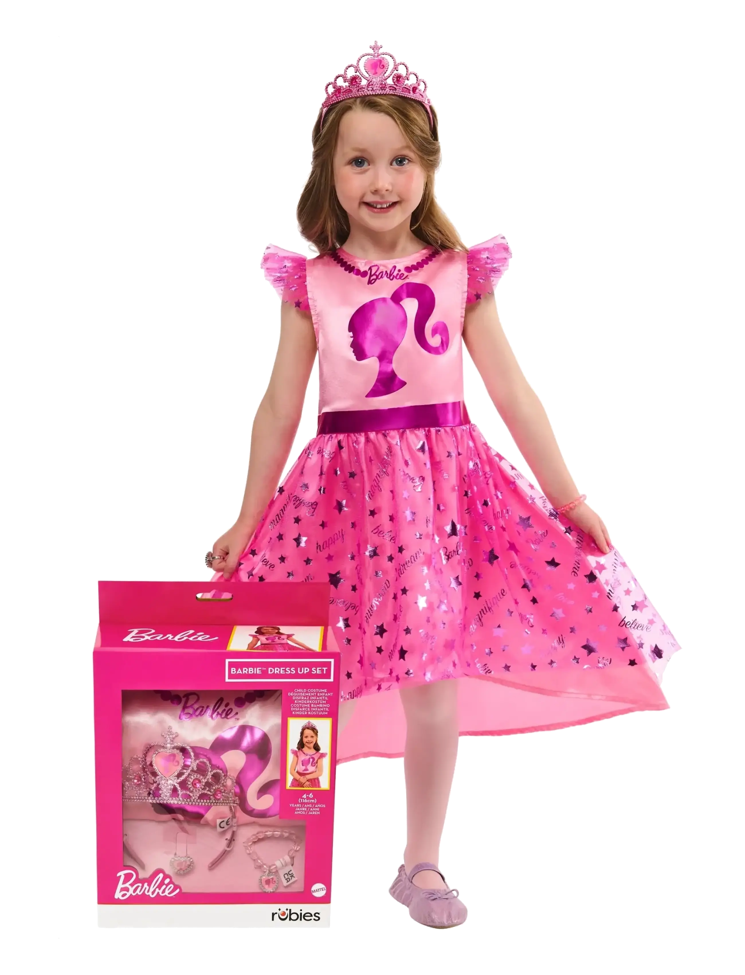 Rubies Barbie Dress Up Gift Set 4-6 - Kostüme & Zubehör - PINK / pink/rose