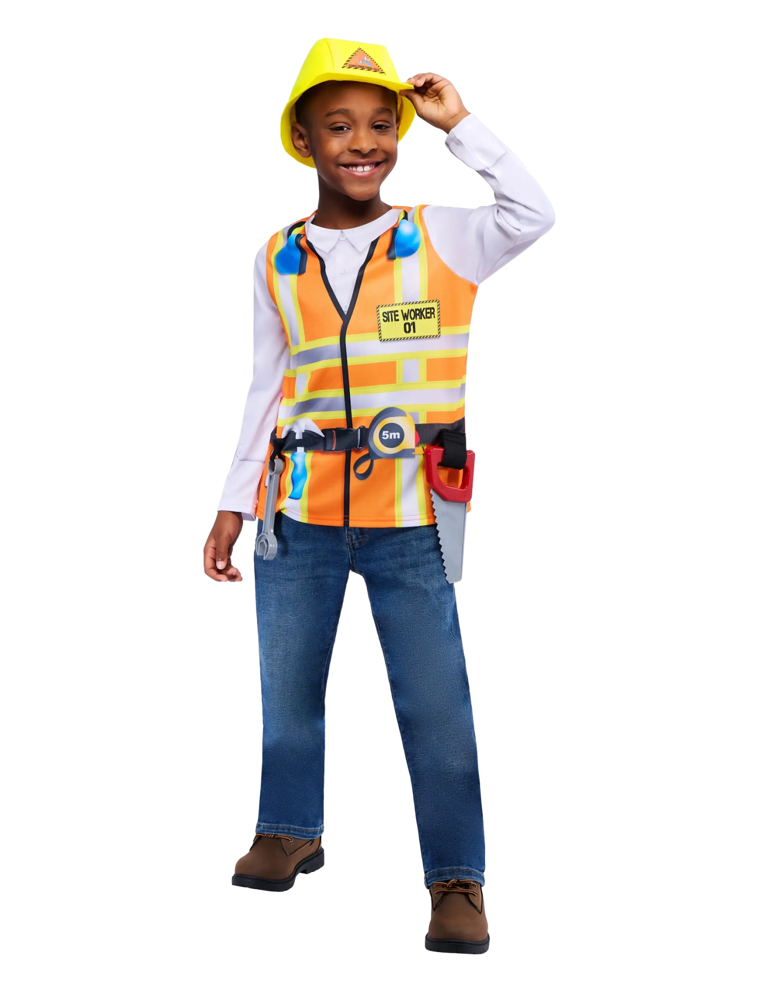 Rubies GEN - CONSTRUCTION WORKER - Rollespil til børn - YELLOW / orange