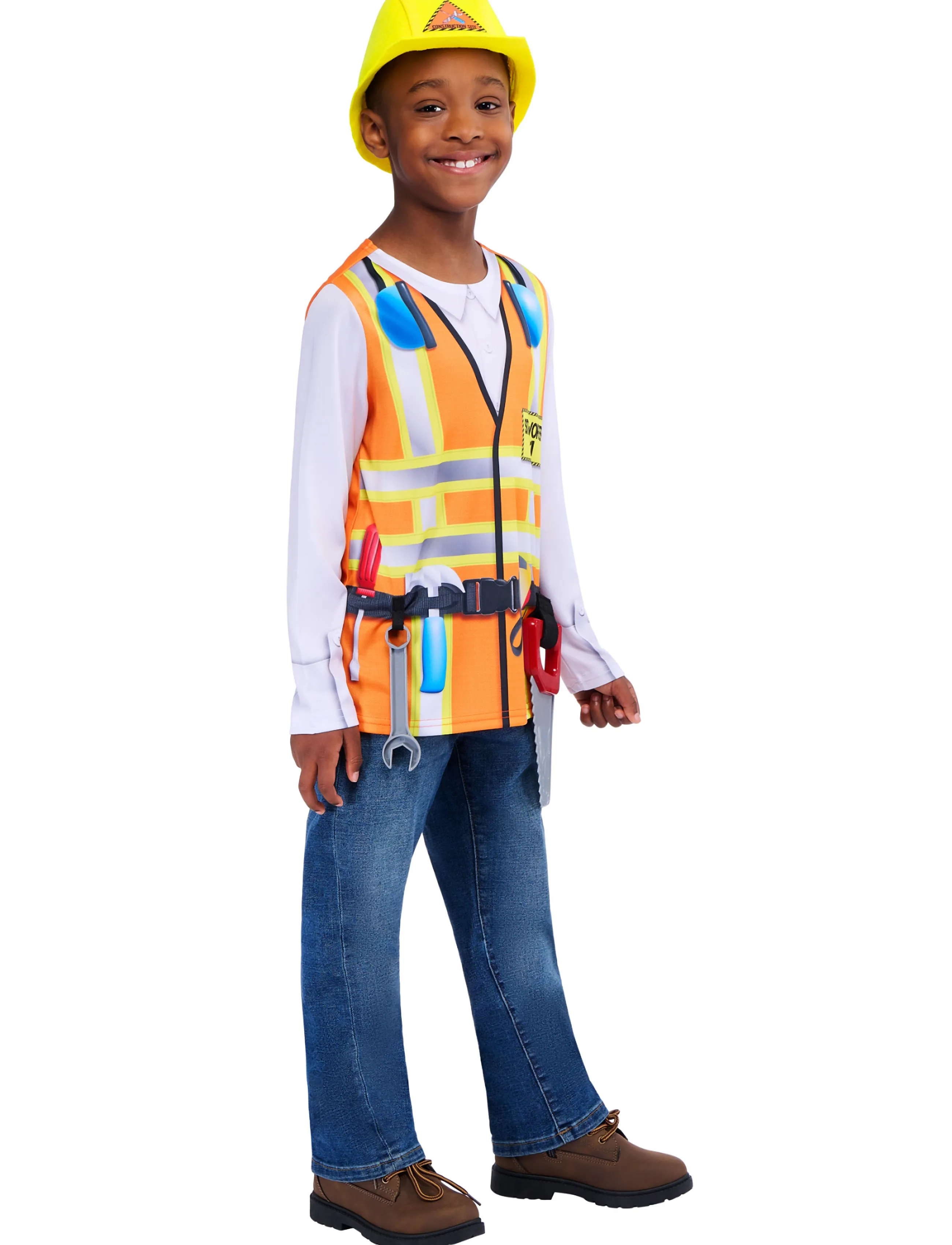 Rubies Gen Construction Worker, 5-8Y, Costumes & Accessories, Orange - Character Costumes, Kinder