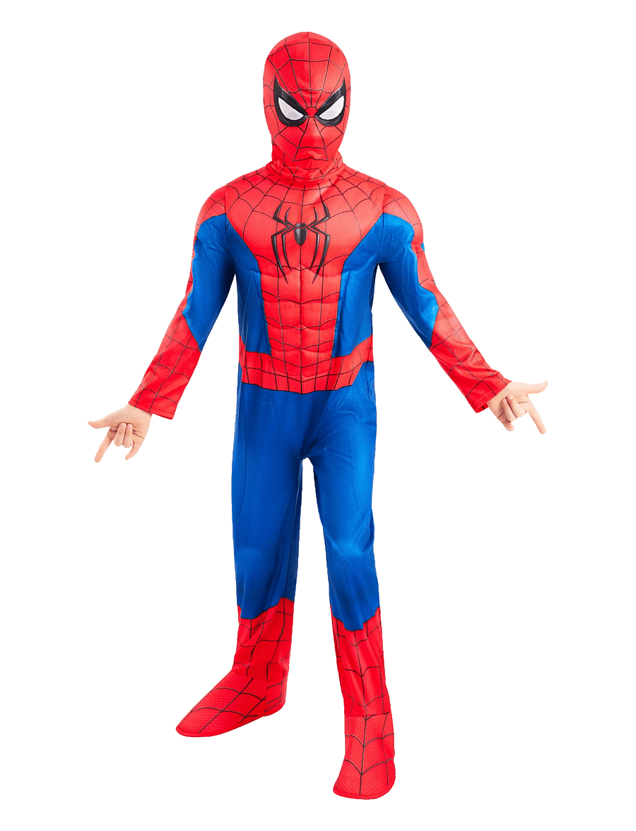 Rubies - SBN SPIDERMAN DLX - PADDED JUMPSUIT W/ BOOT TOPS, SNOOD - kostumer - red - 1