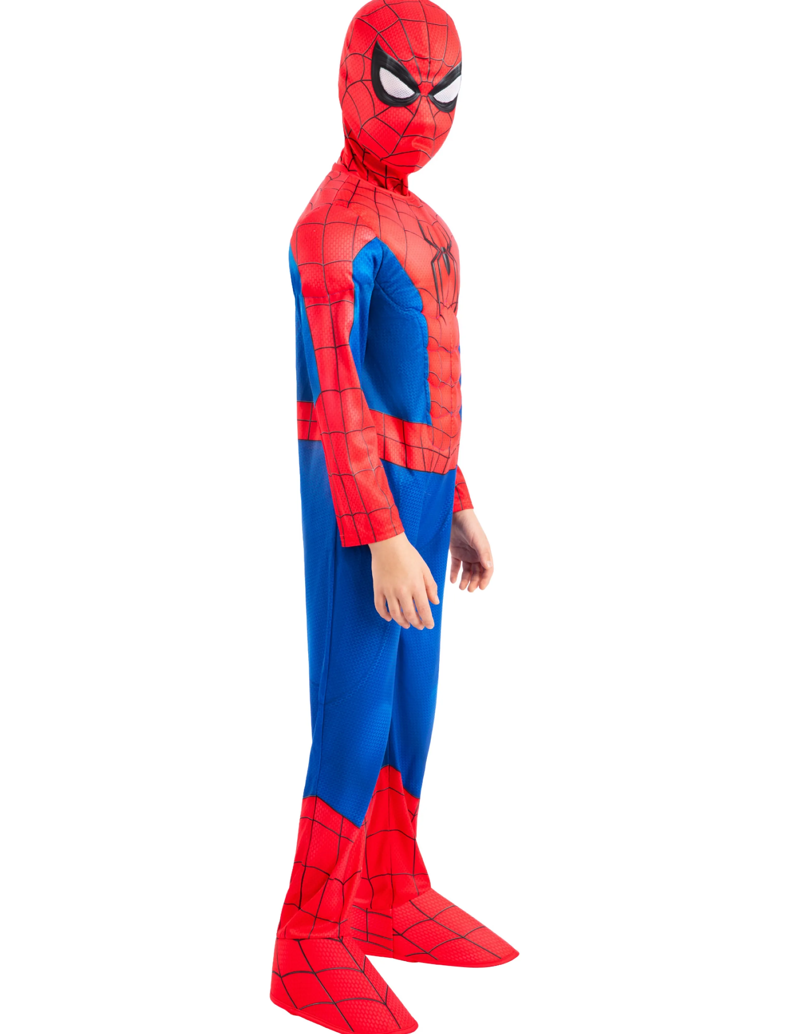 Rubies Sbn Spiderman Dlx Padded Jumpsuit W/ Boot Oberteile, Snood, 3-4Y, Costumes & Accessories, Rot - Character Costumes, Kinder