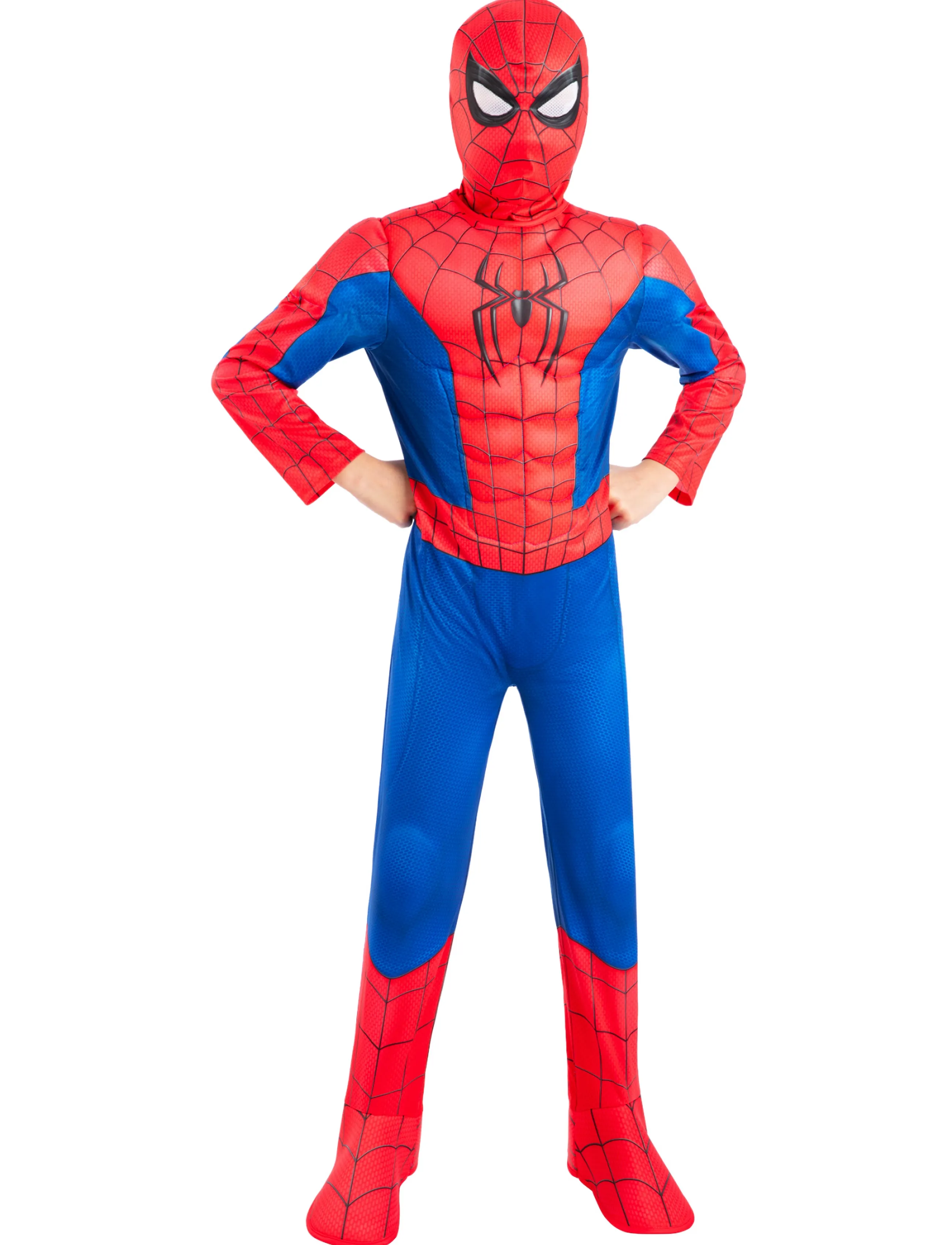 Rubies - SBN SPIDERMAN DLX - PADDED JUMPSUIT W/ BOOT TOPS, SNOOD - kostumer - red - 3