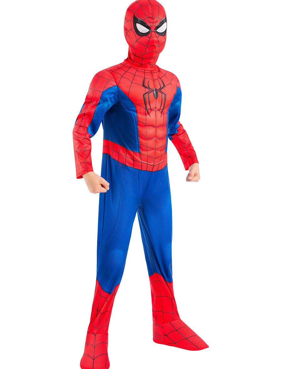 Rubies - SBN SPIDERMAN DLX - PADDED JUMPSUIT W/ BOOT TOPS, SNOOD - kostumer - red - 4