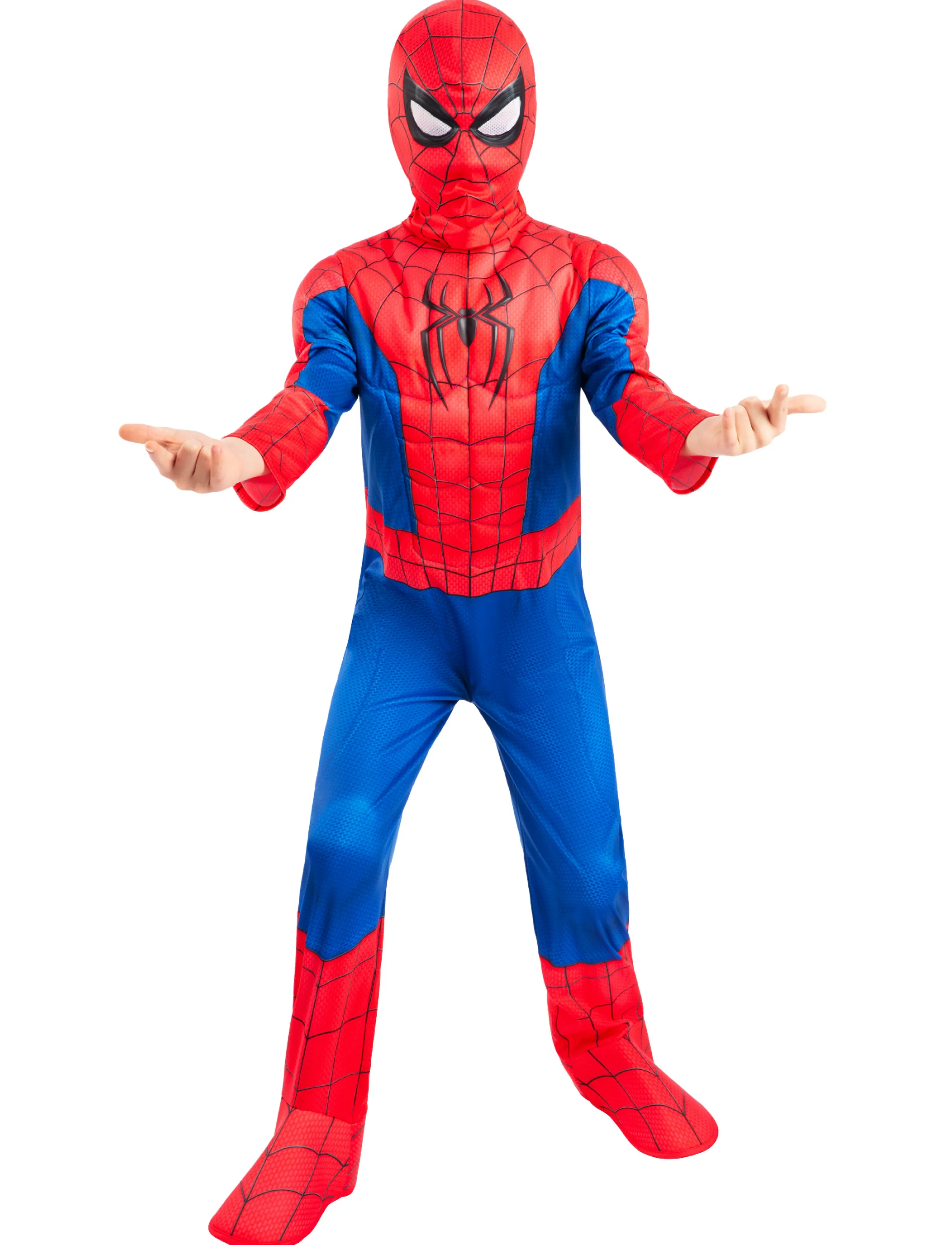 Rubies - SBN SPIDERMAN DLX - PADDED JUMPSUIT W/ BOOT TOPS, SNOOD - kostumer - red - 5