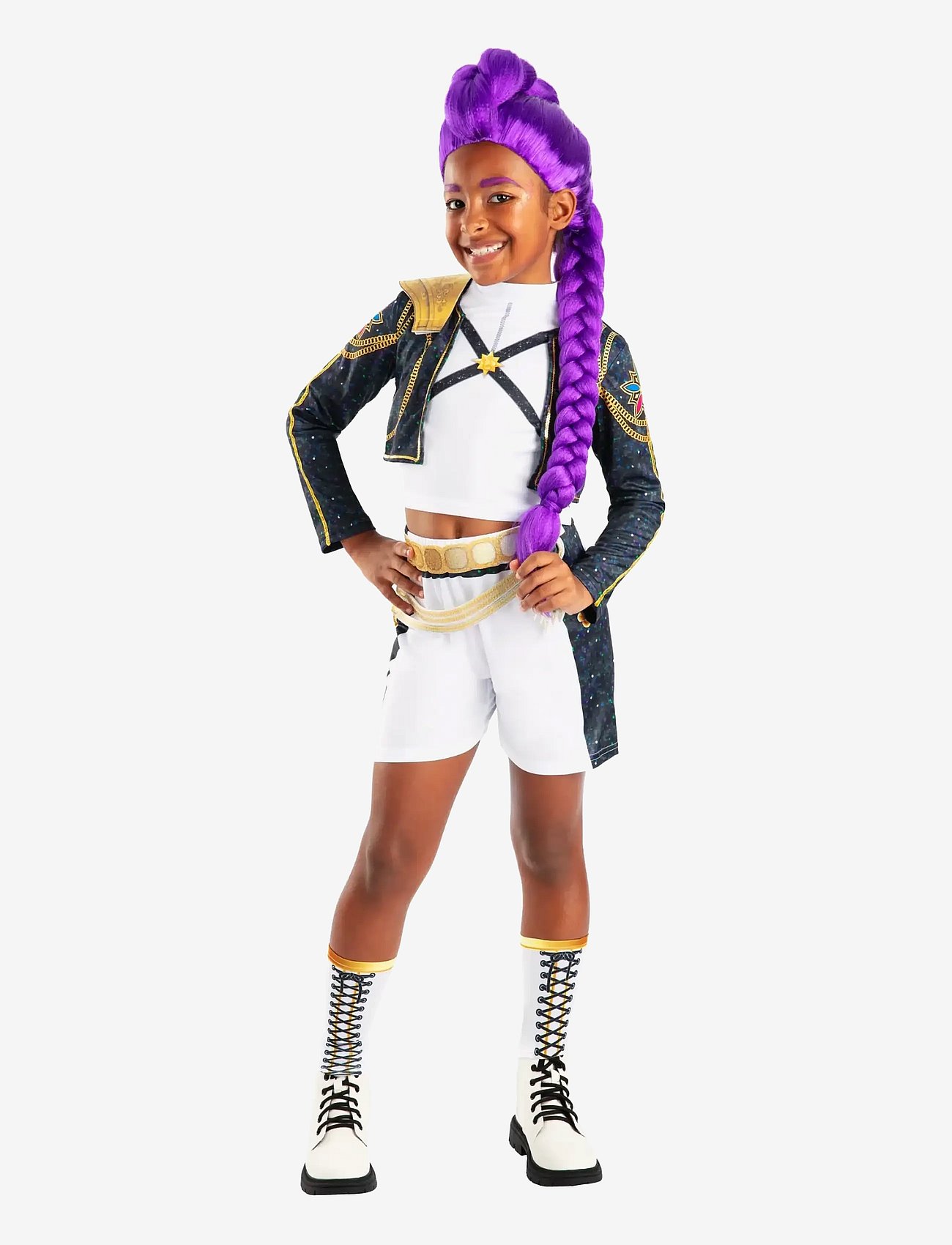 Demon Hunters Rumi Golden Deluxe Costume - Purple - 7-8Y
