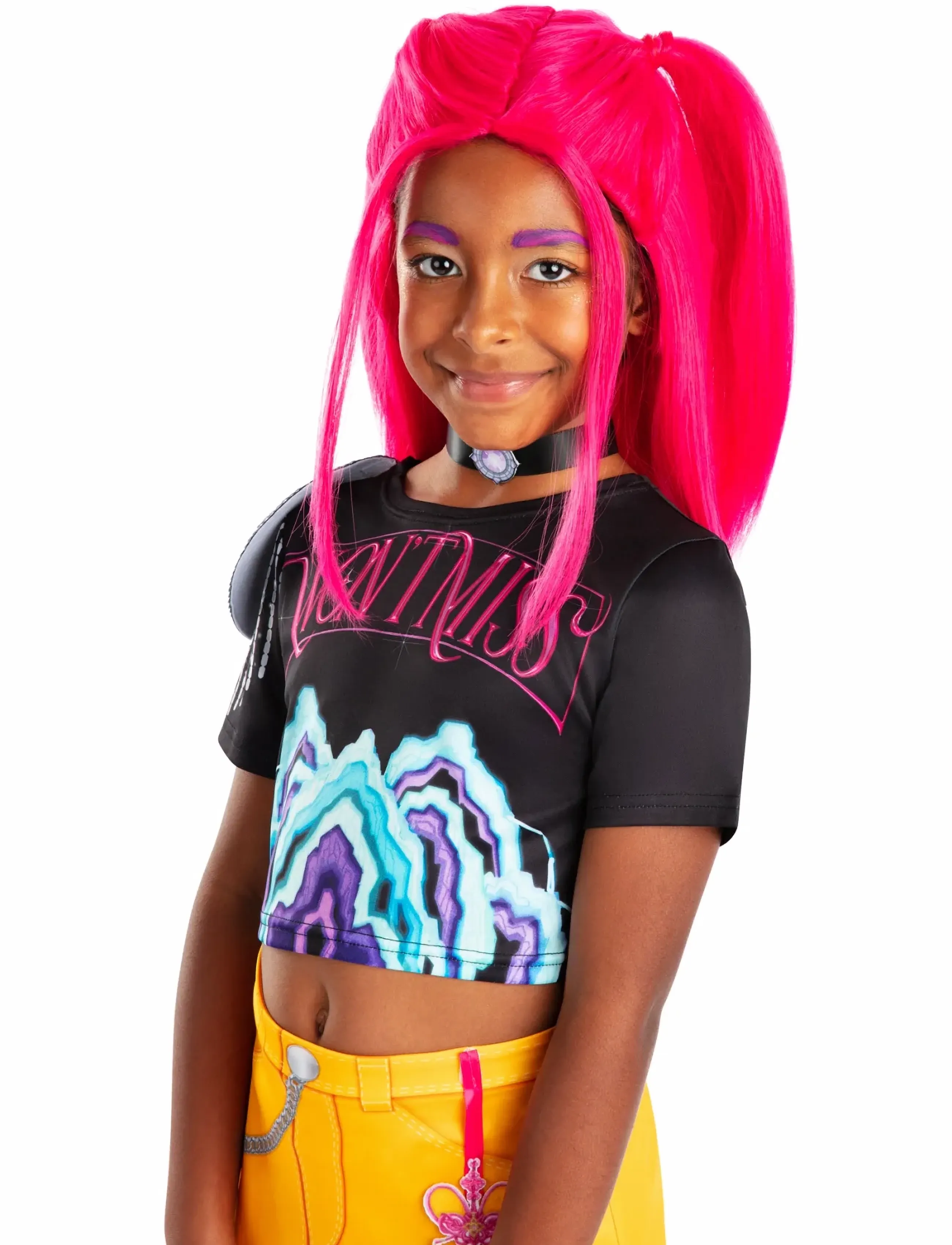 Demon Hunters Kpop Mira Wig Child, One Size, Costumes & Accessories, Rosa - Kinder