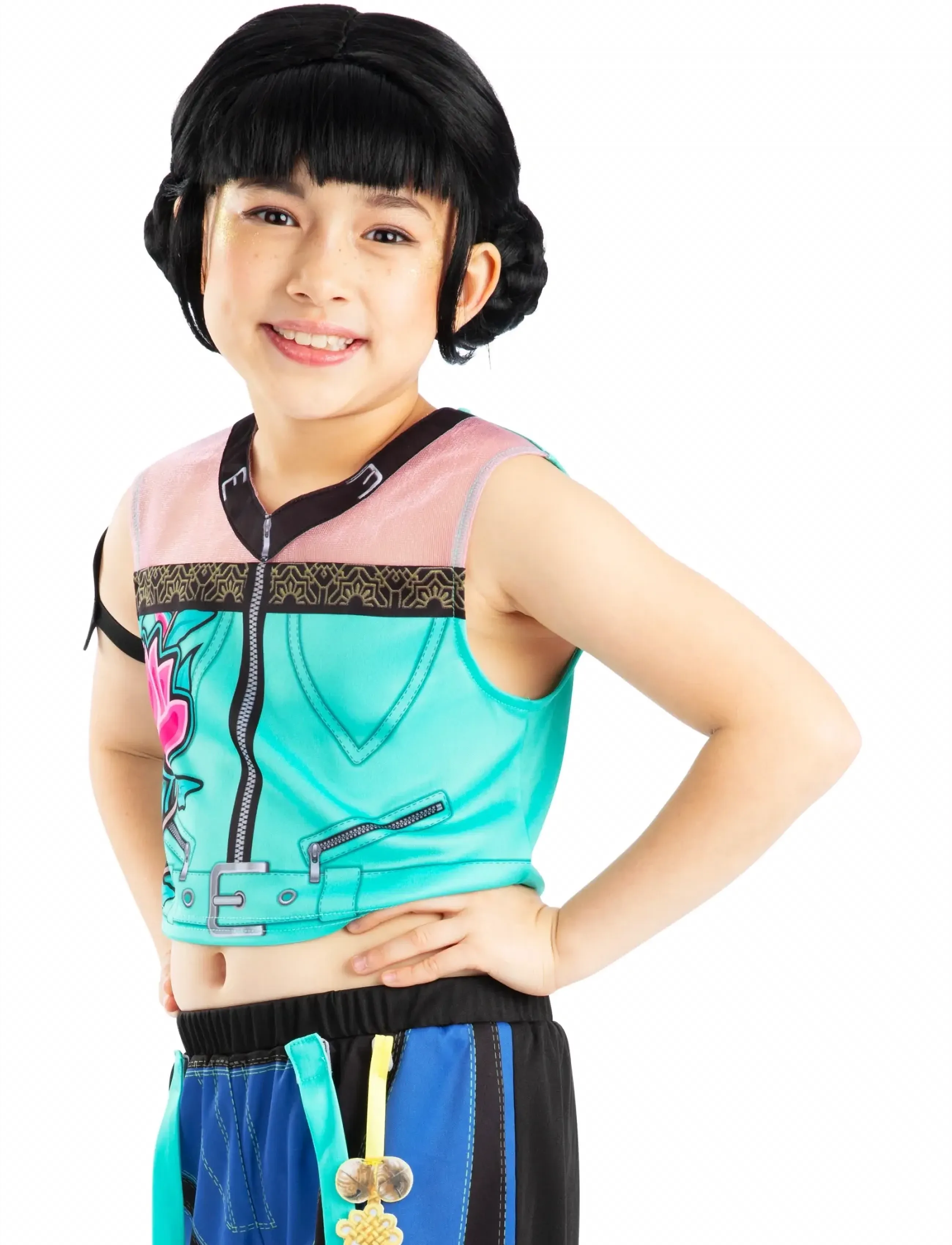 Demon Hunters Kpop Zoey Wig Child, Børn, Costumes Tilbehør, Sort, Str: ONE SIZE