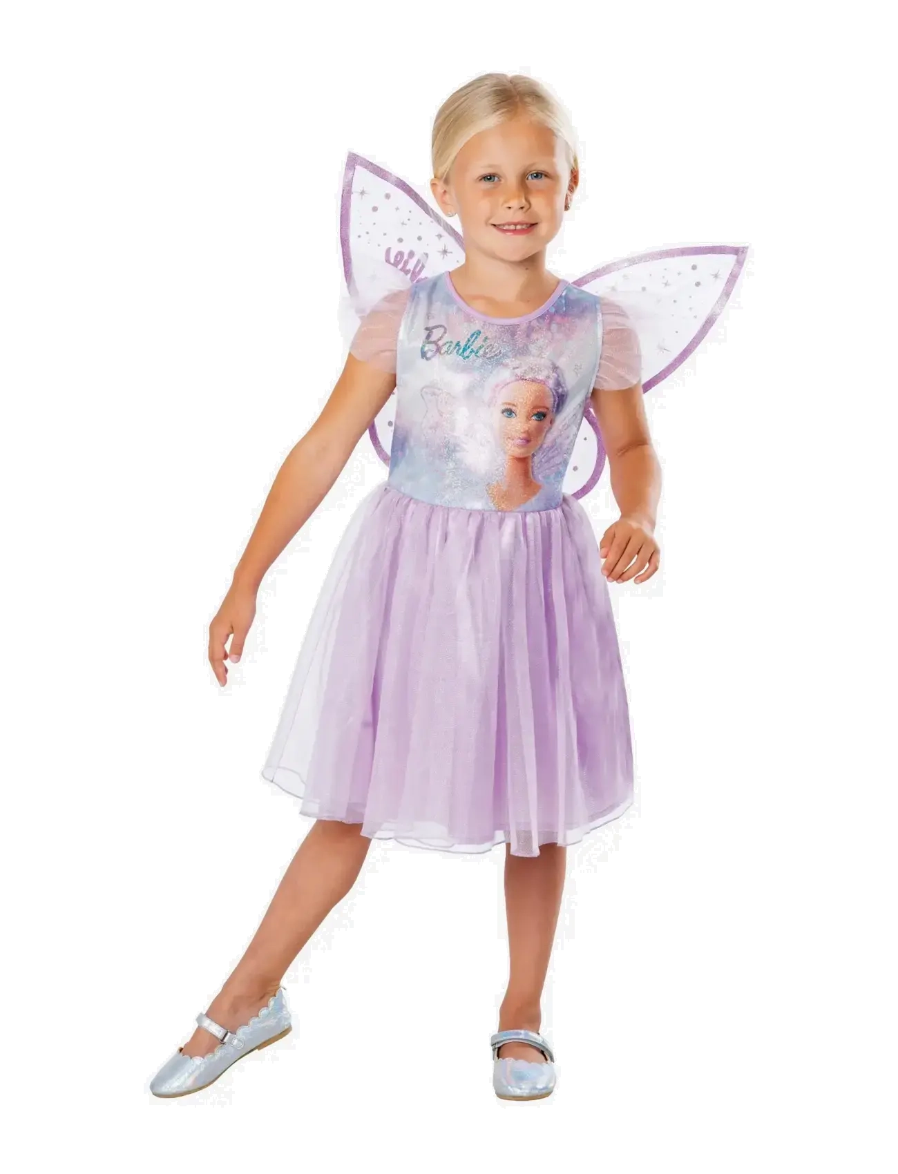 RUBIES Barbie Fairy Costume With Wings Lila - 5-6Y - Kinder