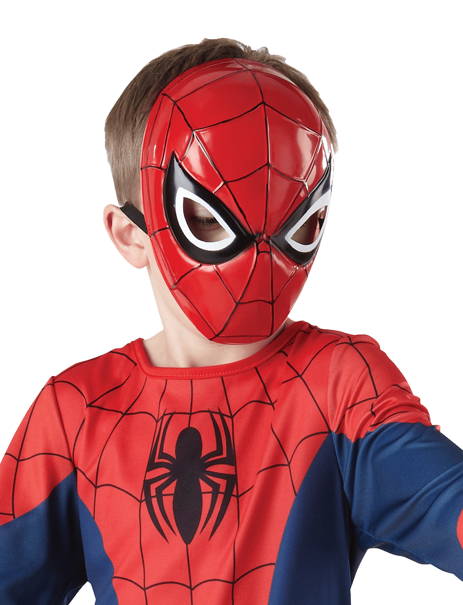 Spider-man - Spiderman 1/2 mask - kostumetilbehør - red - 0