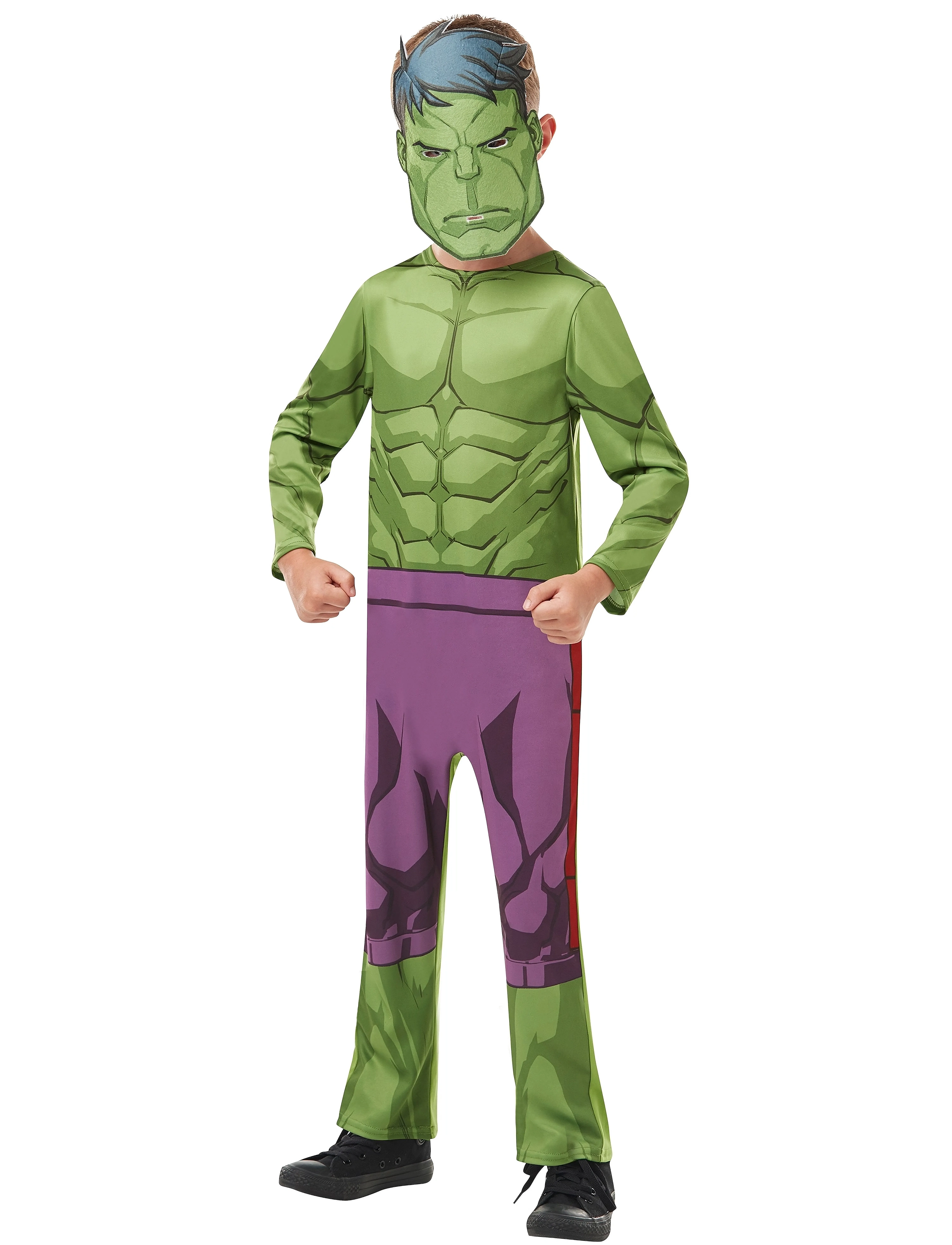 Hulk Classic Costume, Børn, Character Costumes, Grøn, Str: 5-6Y