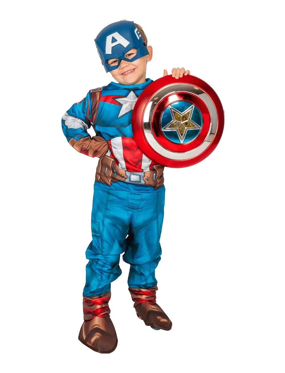 RUBIES Avengers Déguisement Officiel Captain America Enfant Taille L 7-8 Ans - Costume Complet Avec Cagoule