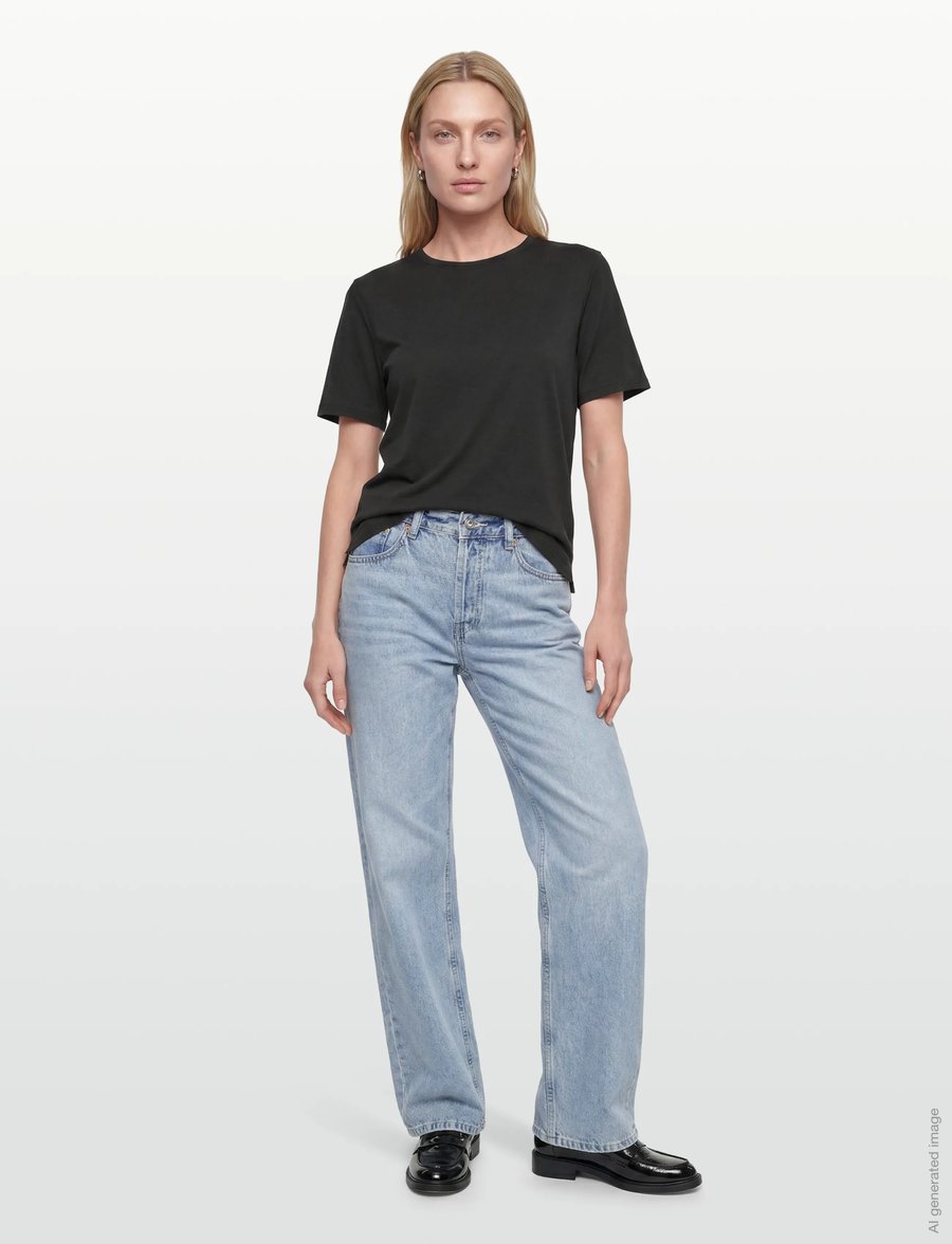 Rue de Tokyo - TRISH LIGHT COTTON JERSEY - t-shirts - black - 0