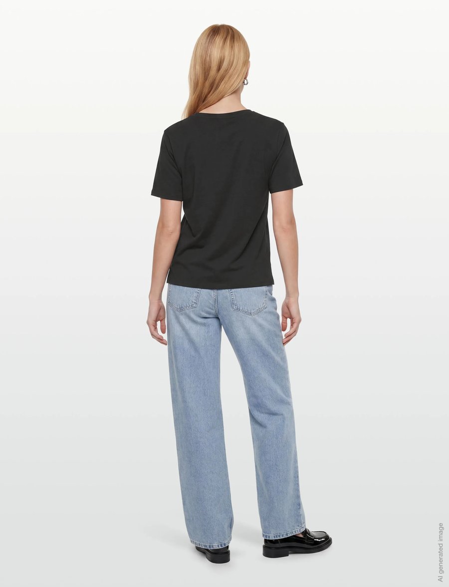Rue de Tokyo - TRISH LIGHT COTTON JERSEY - t-shirts - black - 4