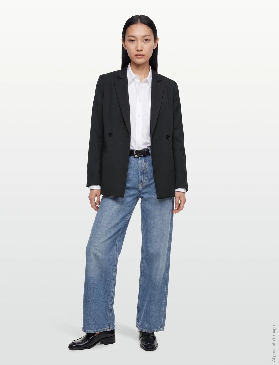 Rue de Tokyo - CAJ HEAVY WOOL BLEND - einreihige blazer - black - 0