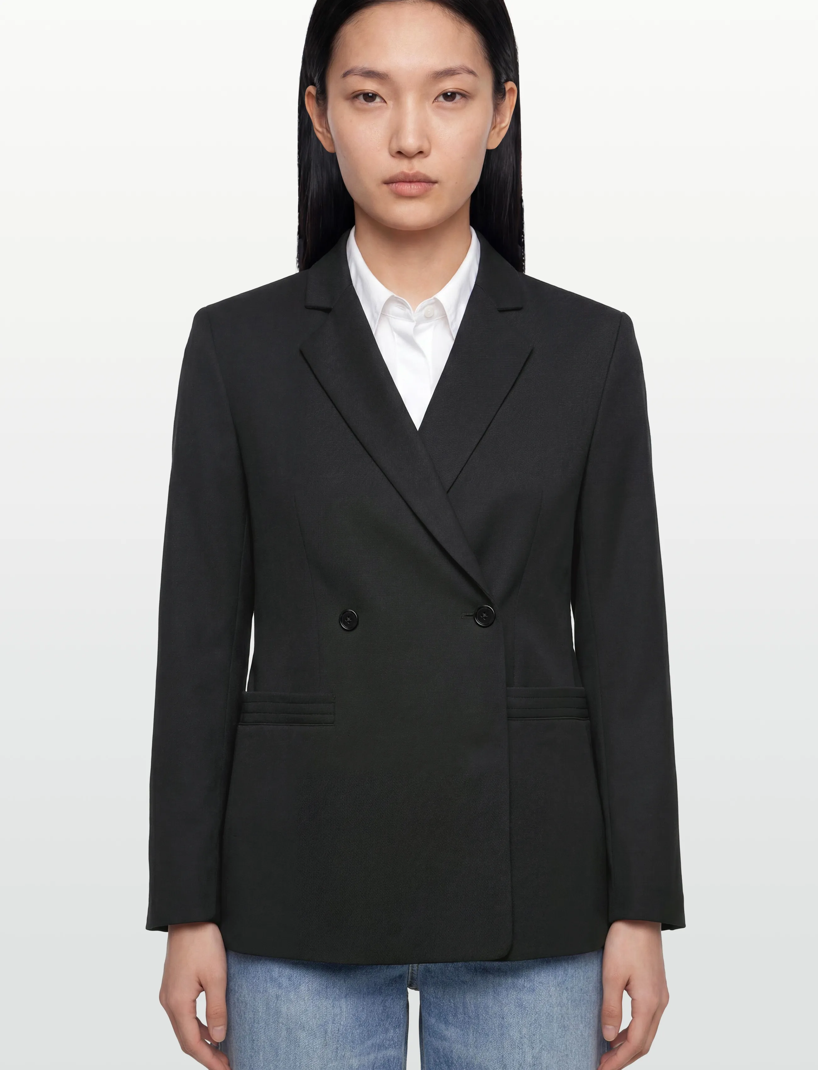 Rue de Tokyo - CAJ HEAVY WOOL BLEND - single breasted blazers - black - 3