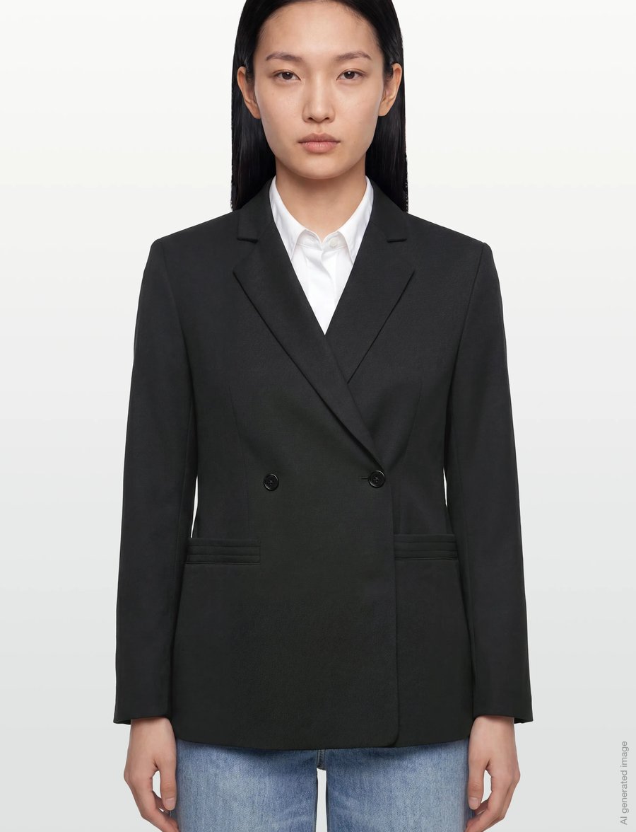 Rue de Tokyo - CAJ HEAVY WOOL BLEND - einreihige blazer - black - 3