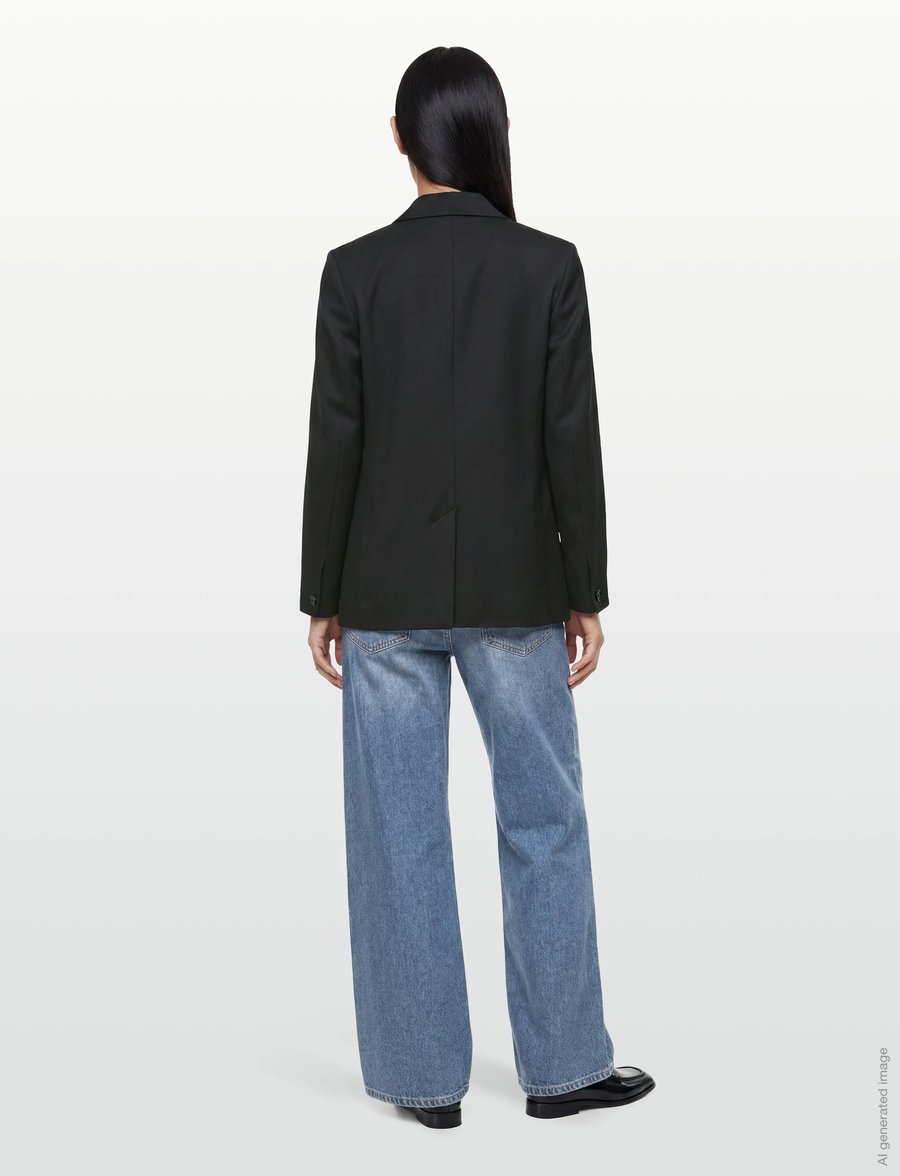 Rue de Tokyo - CAJ HEAVY WOOL BLEND - einreihige blazer - black - 4