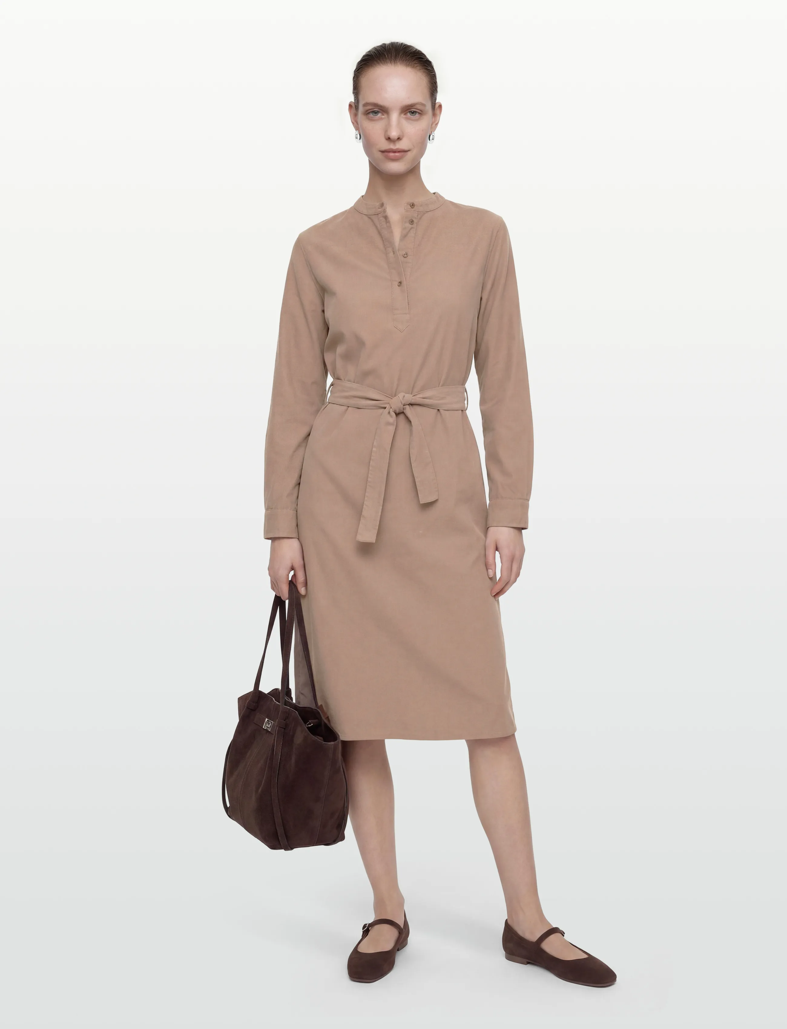 Rue de Tokyo Devina Gmtd Baby Corduroy, S, Dresses, Beige - Shirt Frauen