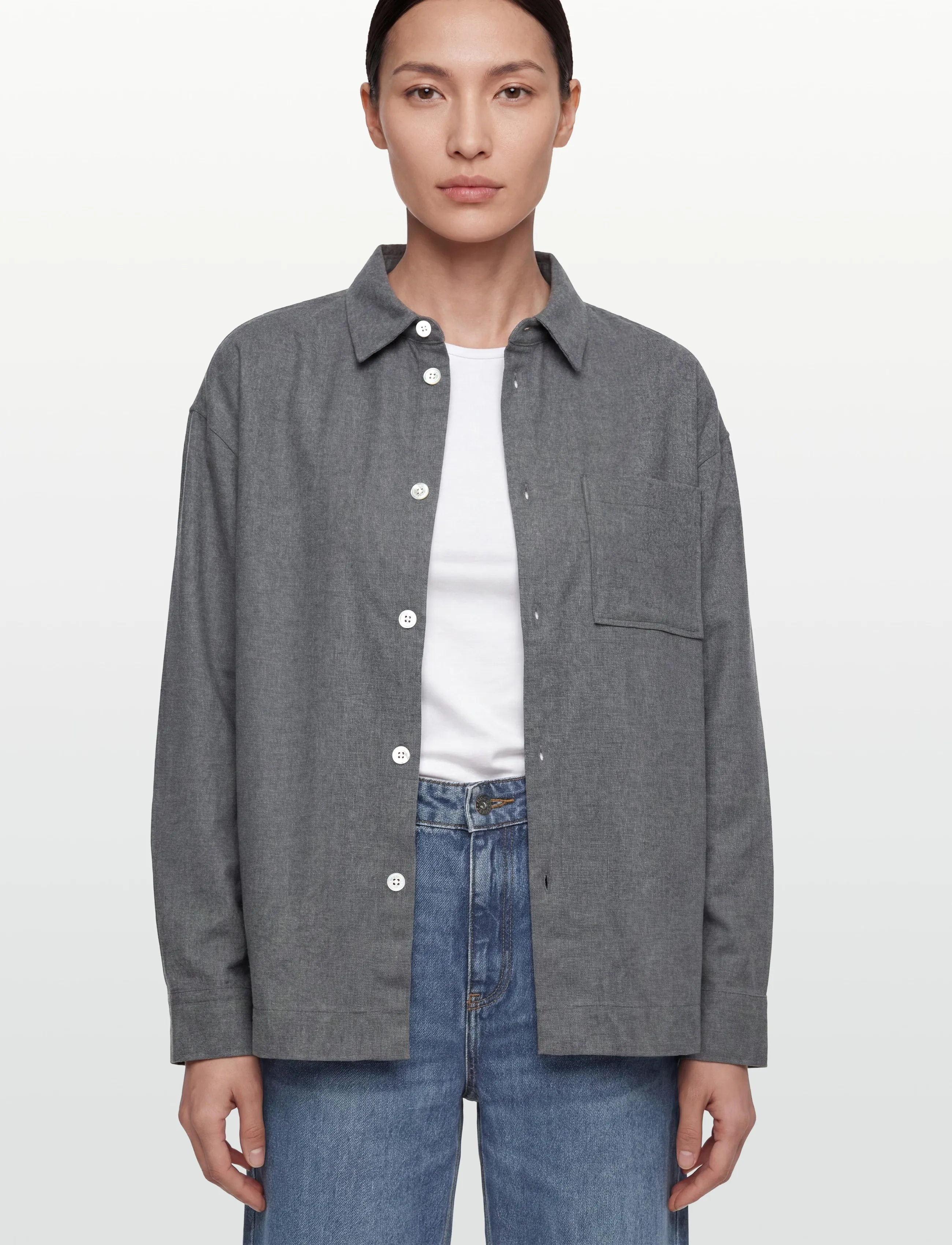 Rue de Tokyo - SAFFRON POLO BRUSH CHECK - chemises à manches longues - grey check - 3