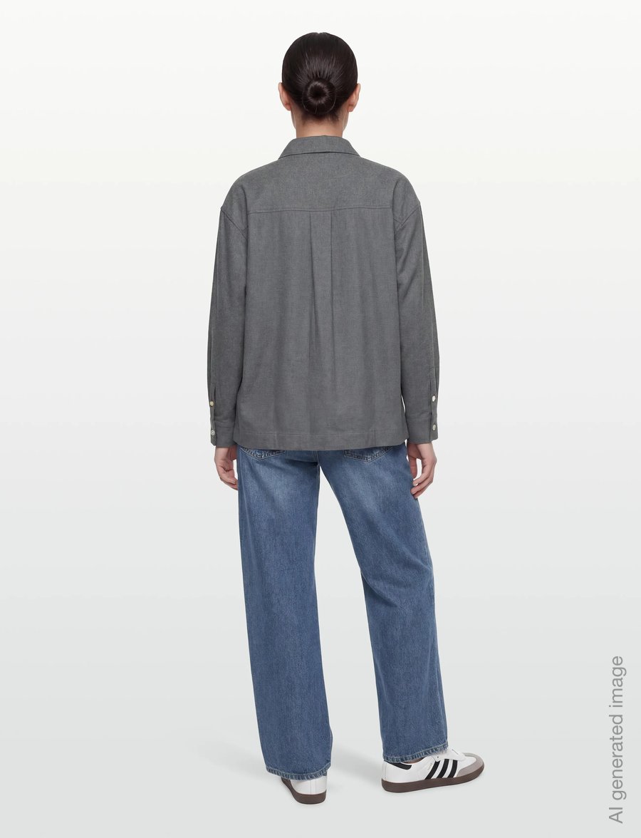 Rue de Tokyo - SAFFRON POLO BRUSH CHECK - langærmede skjorter - grey check - 4