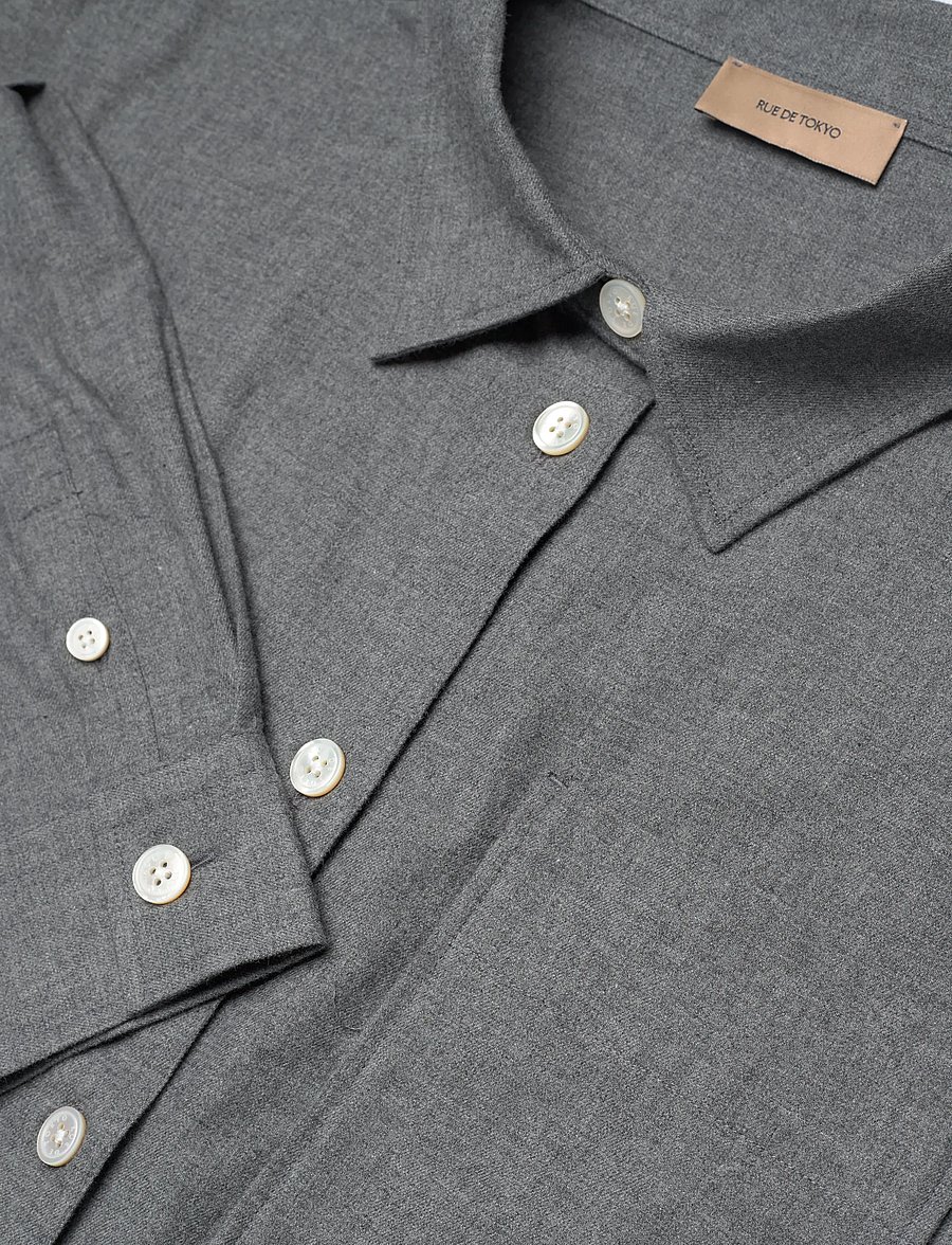 Rue de Tokyo - SAFFRON POLO BRUSH CHECK - langærmede skjorter - grey check - 5