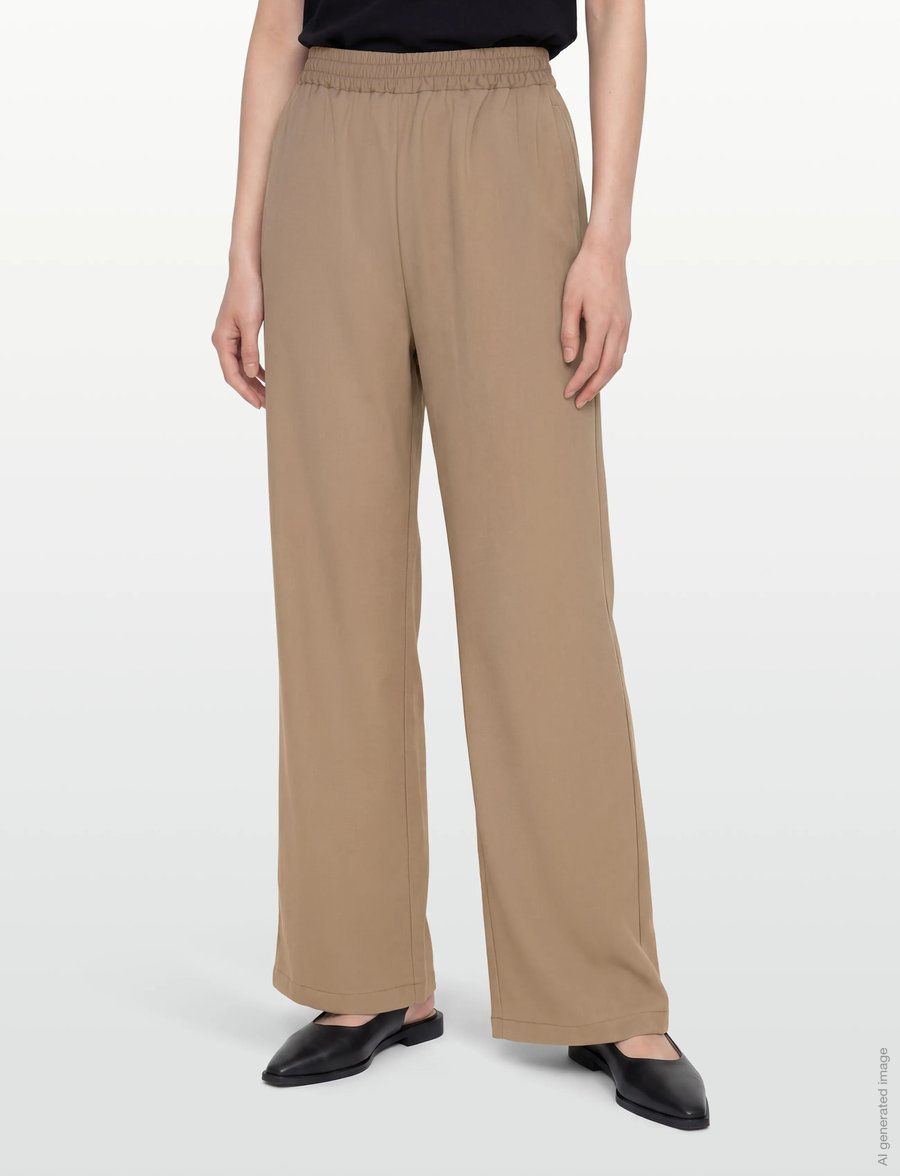 Rue de Tokyo - PEARL RECYCLED WOOL BLEND - hose mit geradem bein - khaki - 3