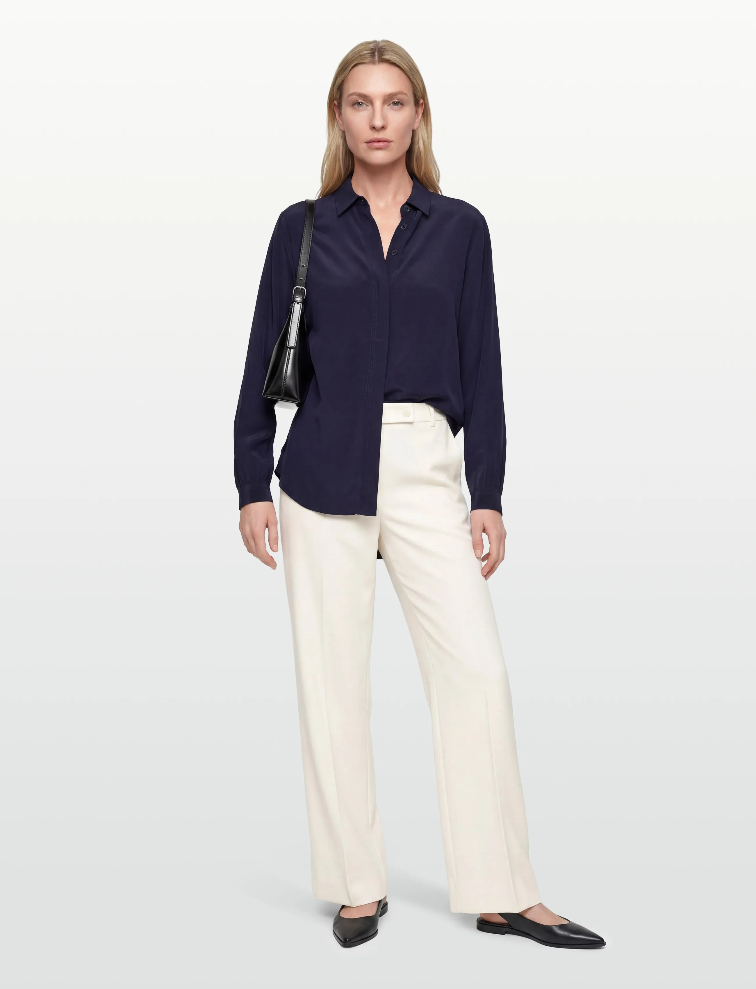 Rue de Tokyo SHELBY SILK CDC 16MM - Pluusid ja särgid - NAVY / navy