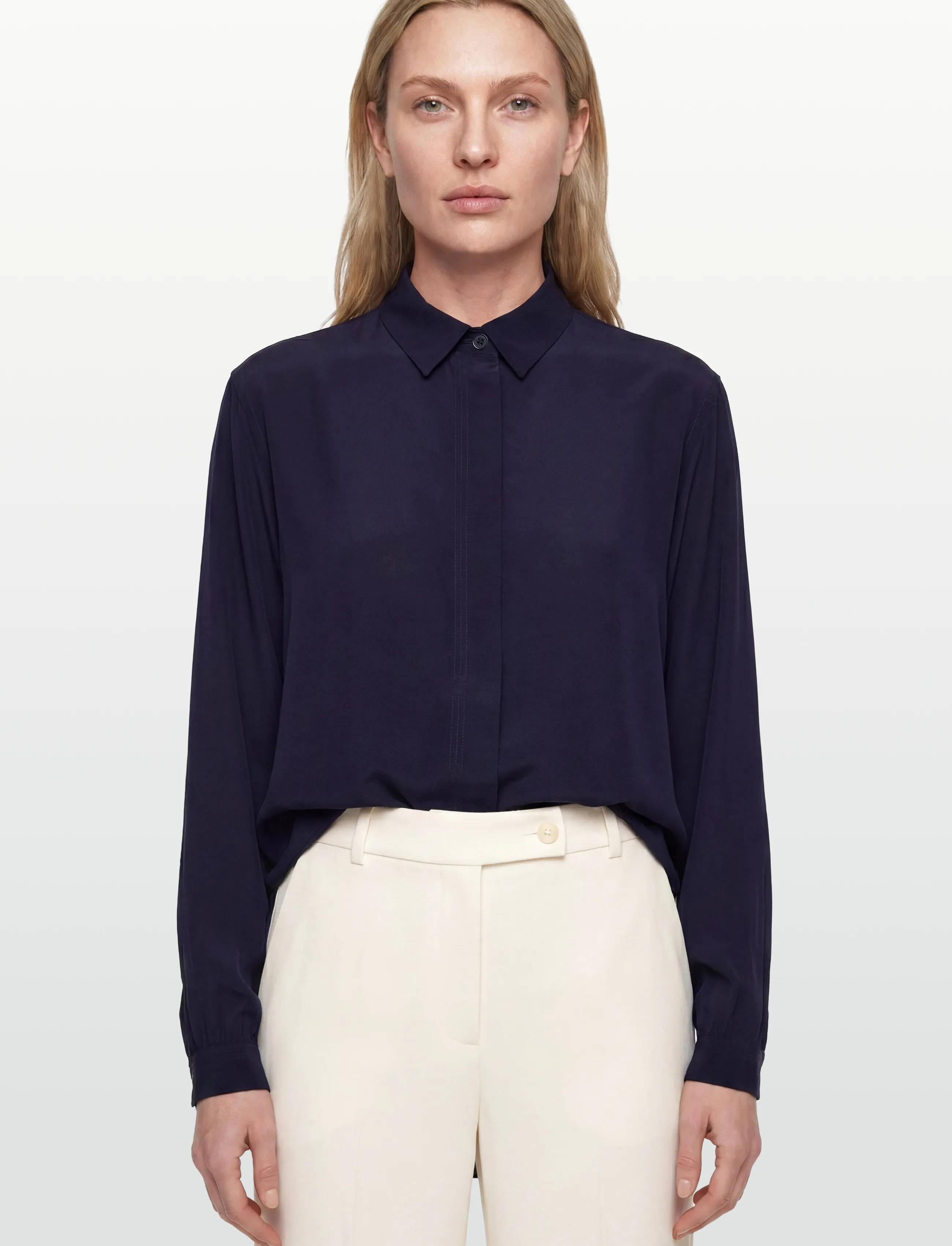 Rue de Tokyo - SHELBY SILK CDC 16MM - overhemden met lange mouwen - navy - 5