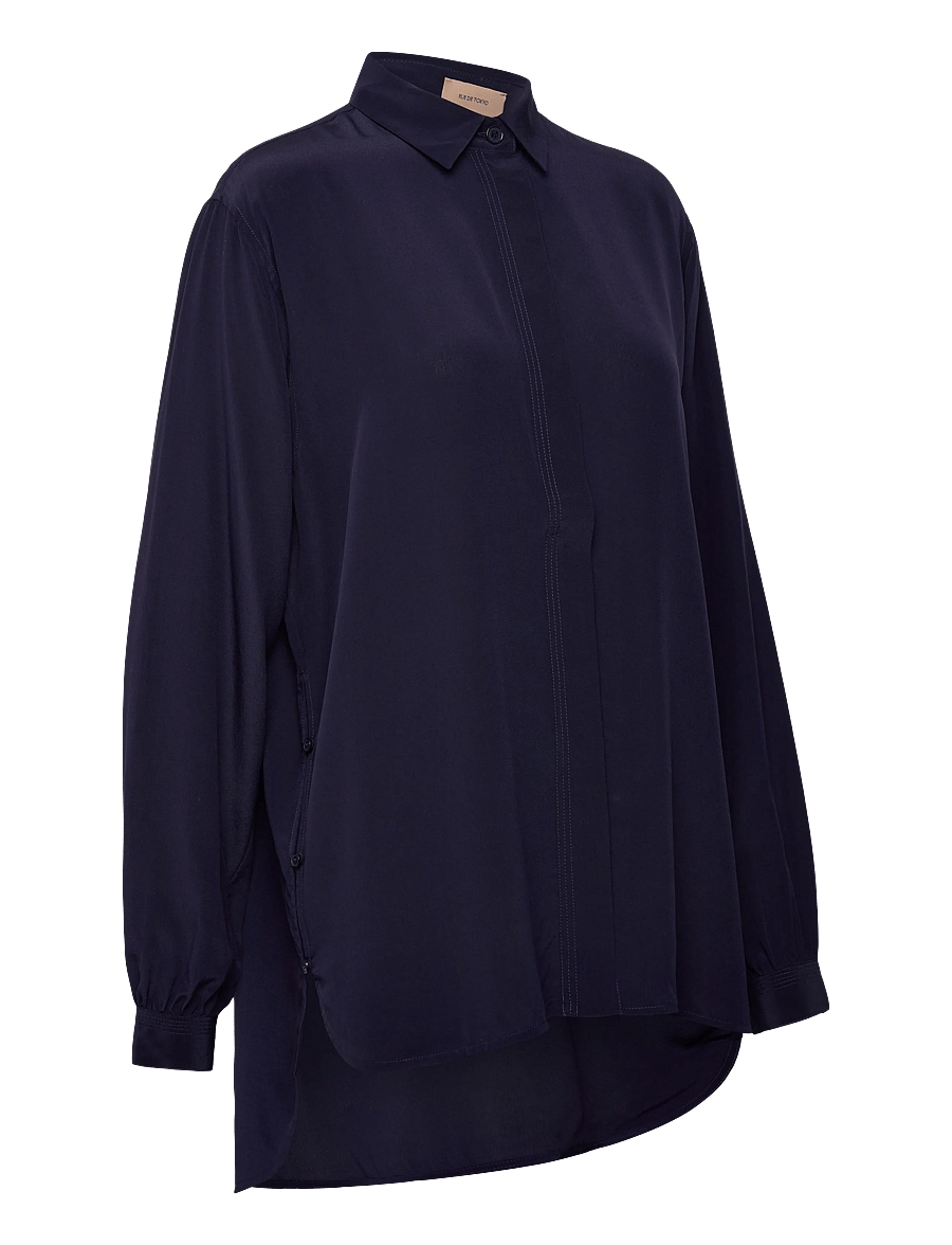 Rue de Tokyo - SHELBY SILK CDC 16MM - overhemden met lange mouwen - navy - 4