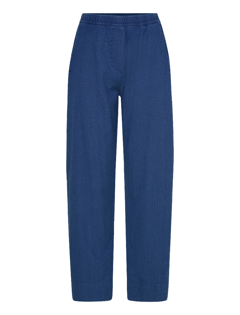 Rue de Tokyo - PALLA INDIGO SEERSUCKER - straight leg hosen - bleached indigo - 0