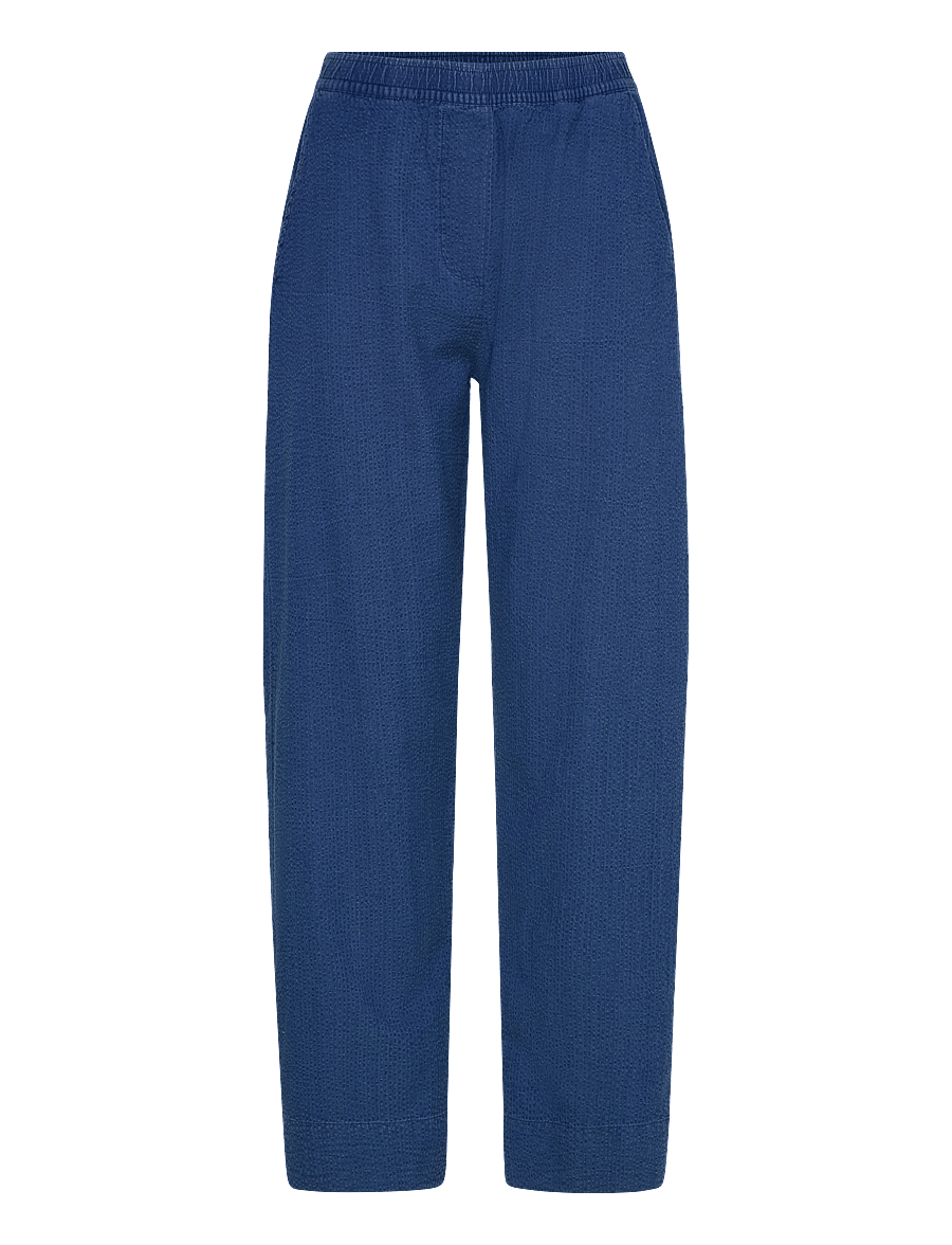 Rue de Tokyo - PALLA INDIGO SEERSUCKER - sirged püksid - bleached indigo - 1