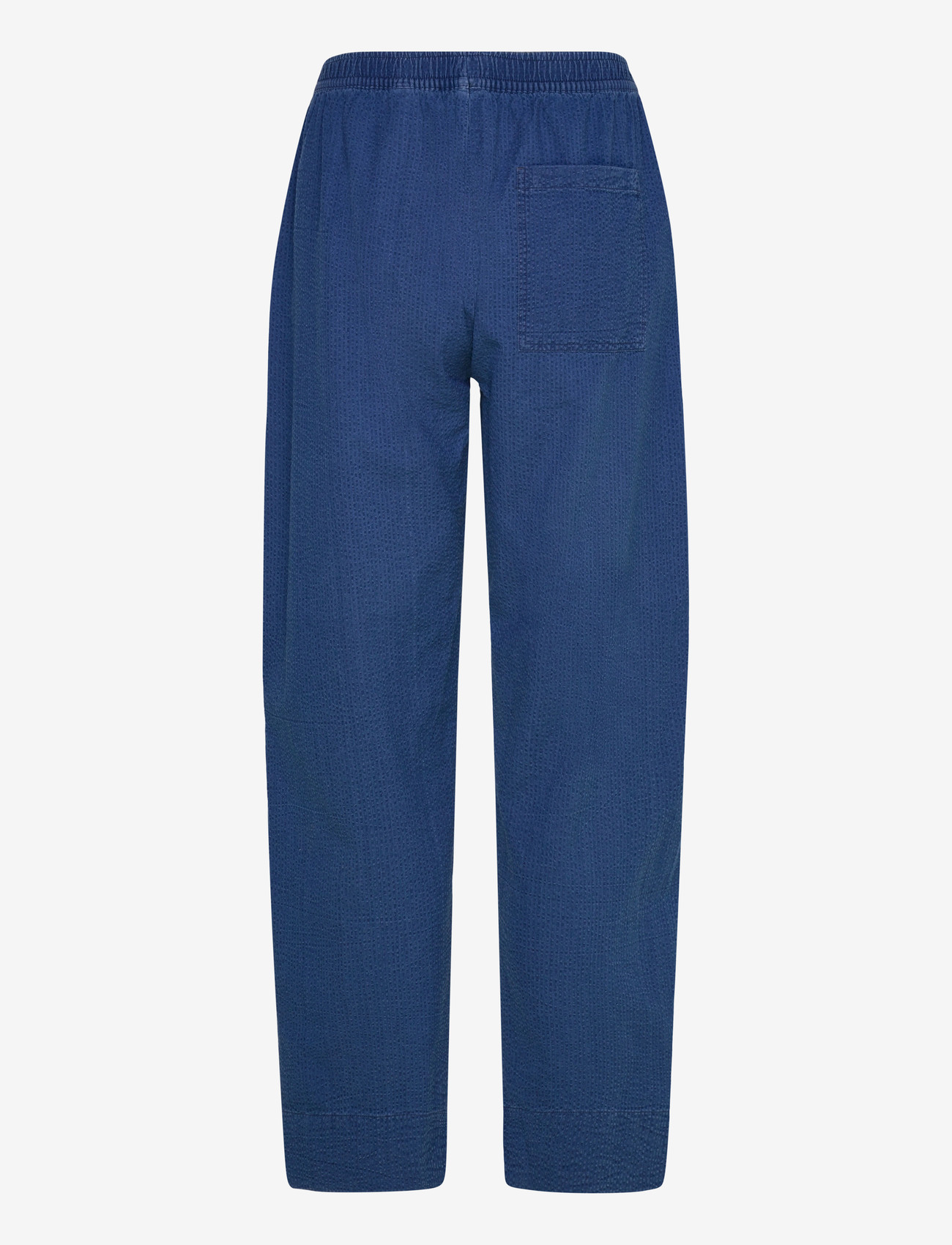 Rue de Tokyo - PALLA INDIGO SEERSUCKER - straight leg hosen - bleached indigo - 1
