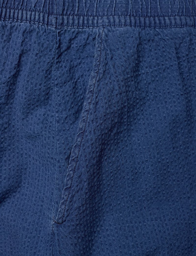 Rue de Tokyo - PALLA INDIGO SEERSUCKER - straight leg hosen - bleached indigo - 2