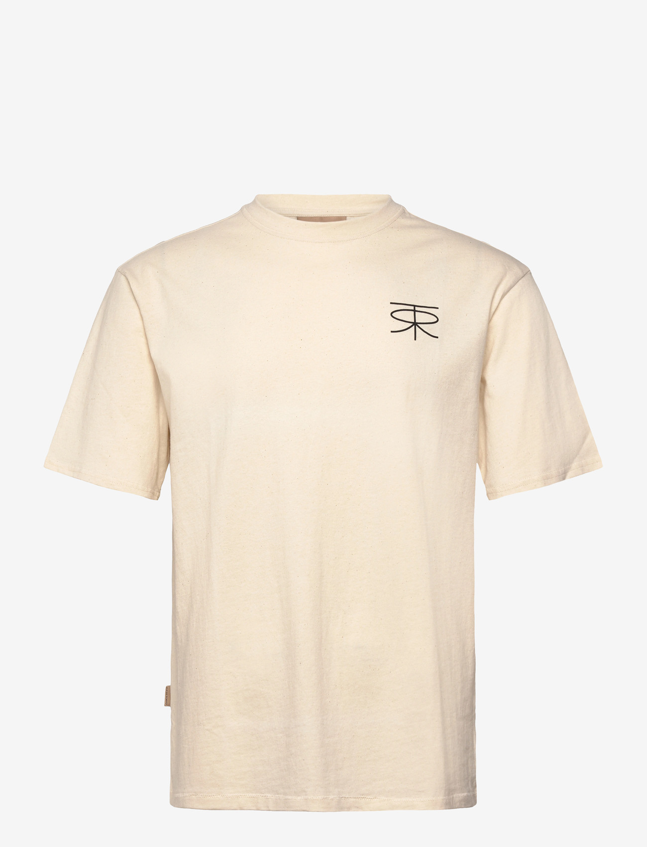 Rue de Tokyo - THORSTEN RECYCLED COTTON JRSY - kortärmade t-shirts - natural white with black logo - 0