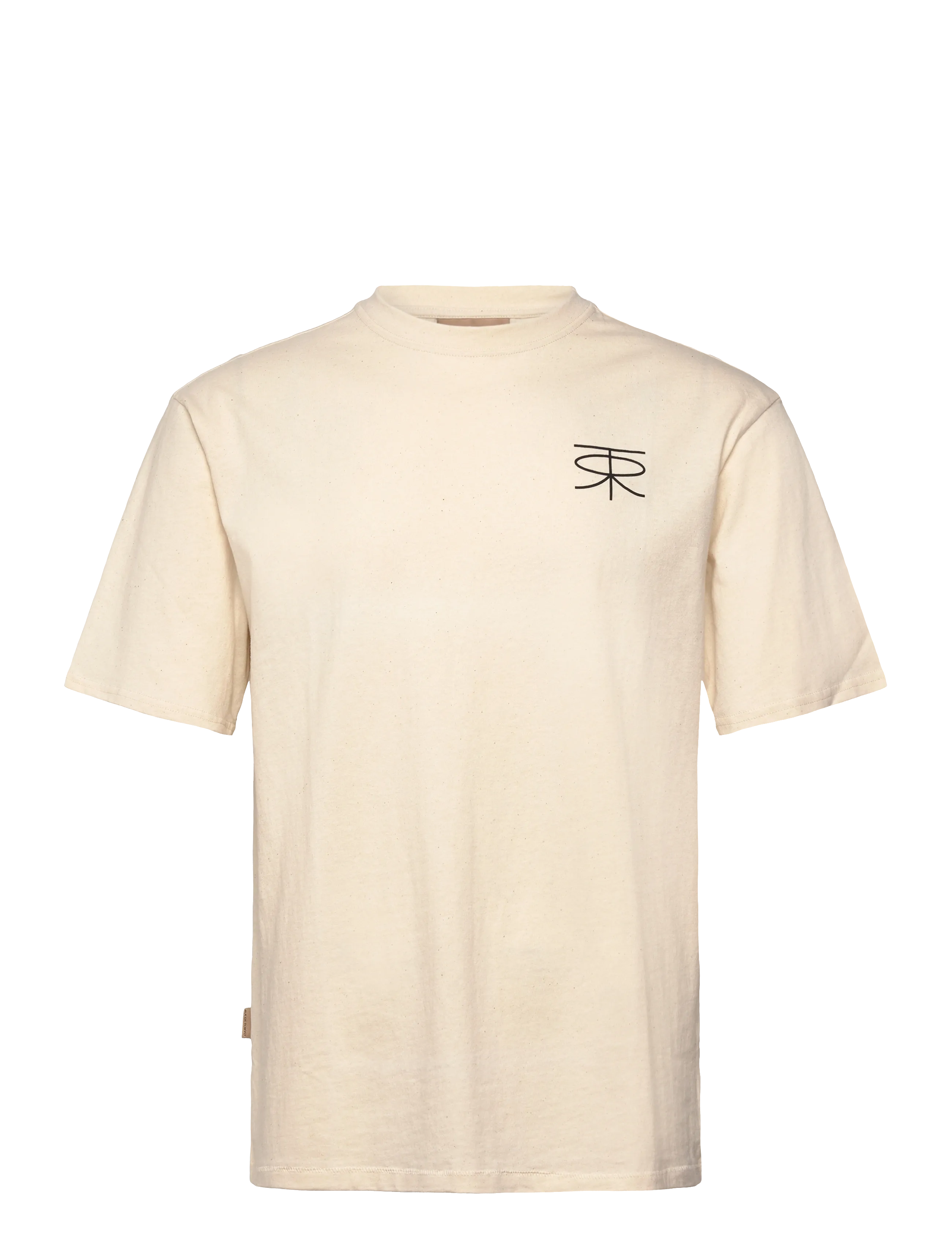 Rue de Tokyo THORSTEN RECYCLED COTTON JRSY - Alla produkter - NATURAL WHITE WITH BLACK LOGO / cream