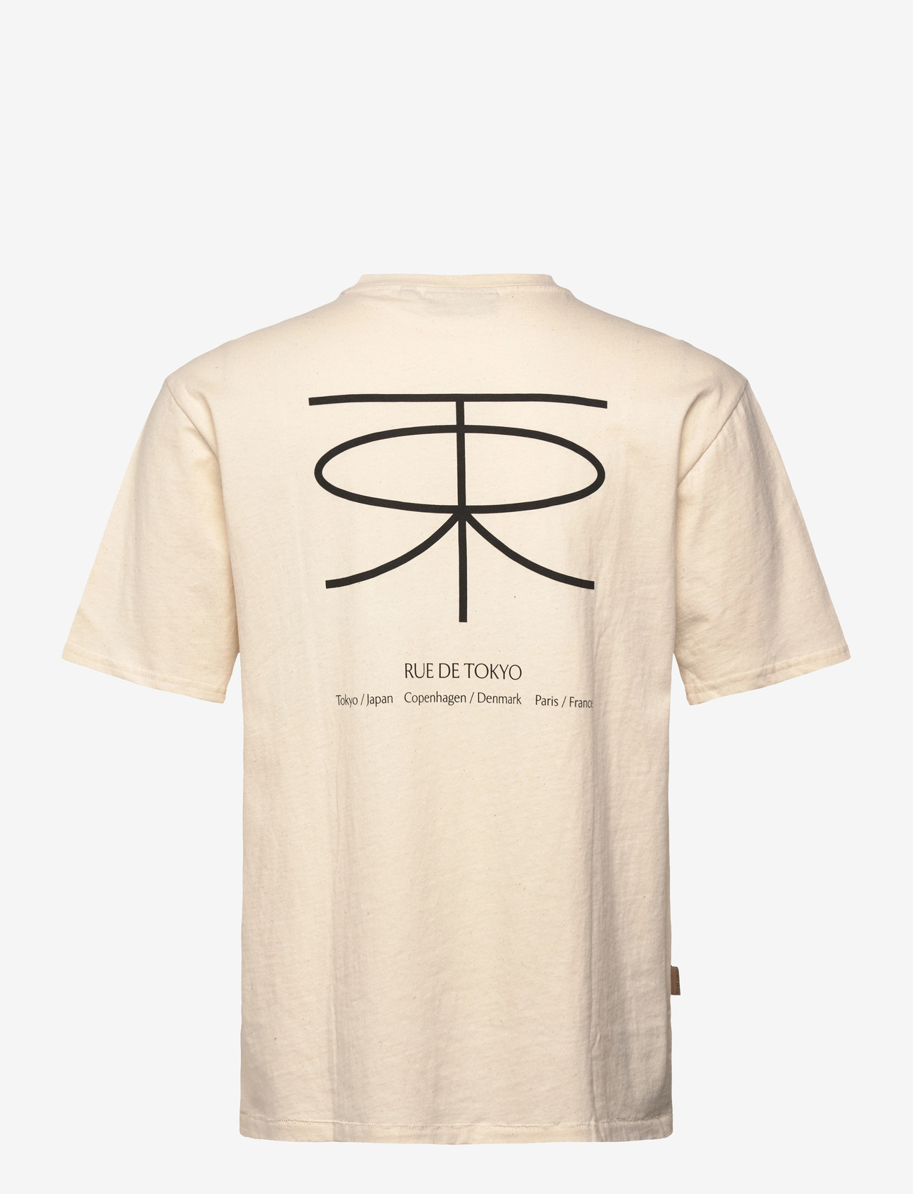 Rue de Tokyo - THORSTEN RECYCLED COTTON JRSY - kortärmade t-shirts - natural white with black logo - 1