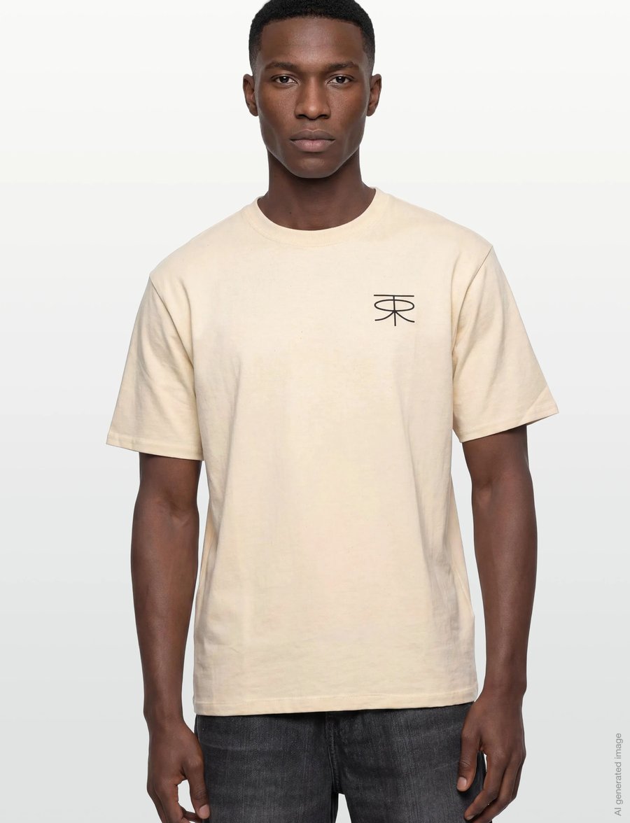 Rue de Tokyo - THORSTEN RECYCLED COTTON JRSY - natural white with black logo - 3