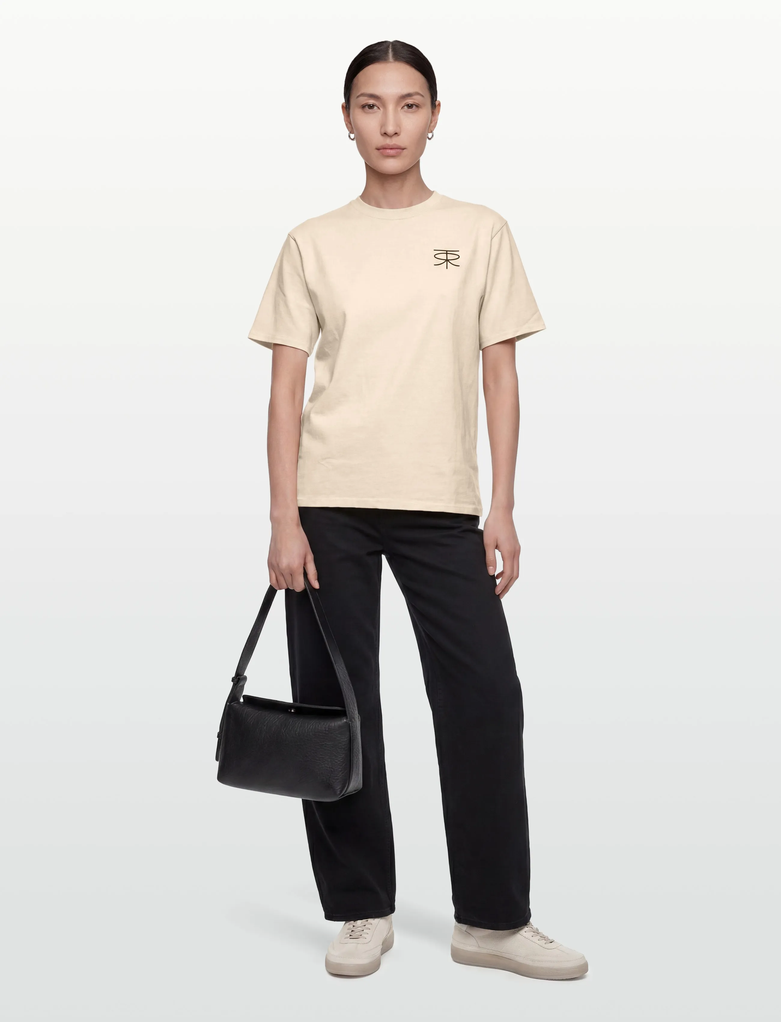 Rue de Tokyo - THORSTEN RECYCLED COTTON JRSY - natural white with black logo - 4