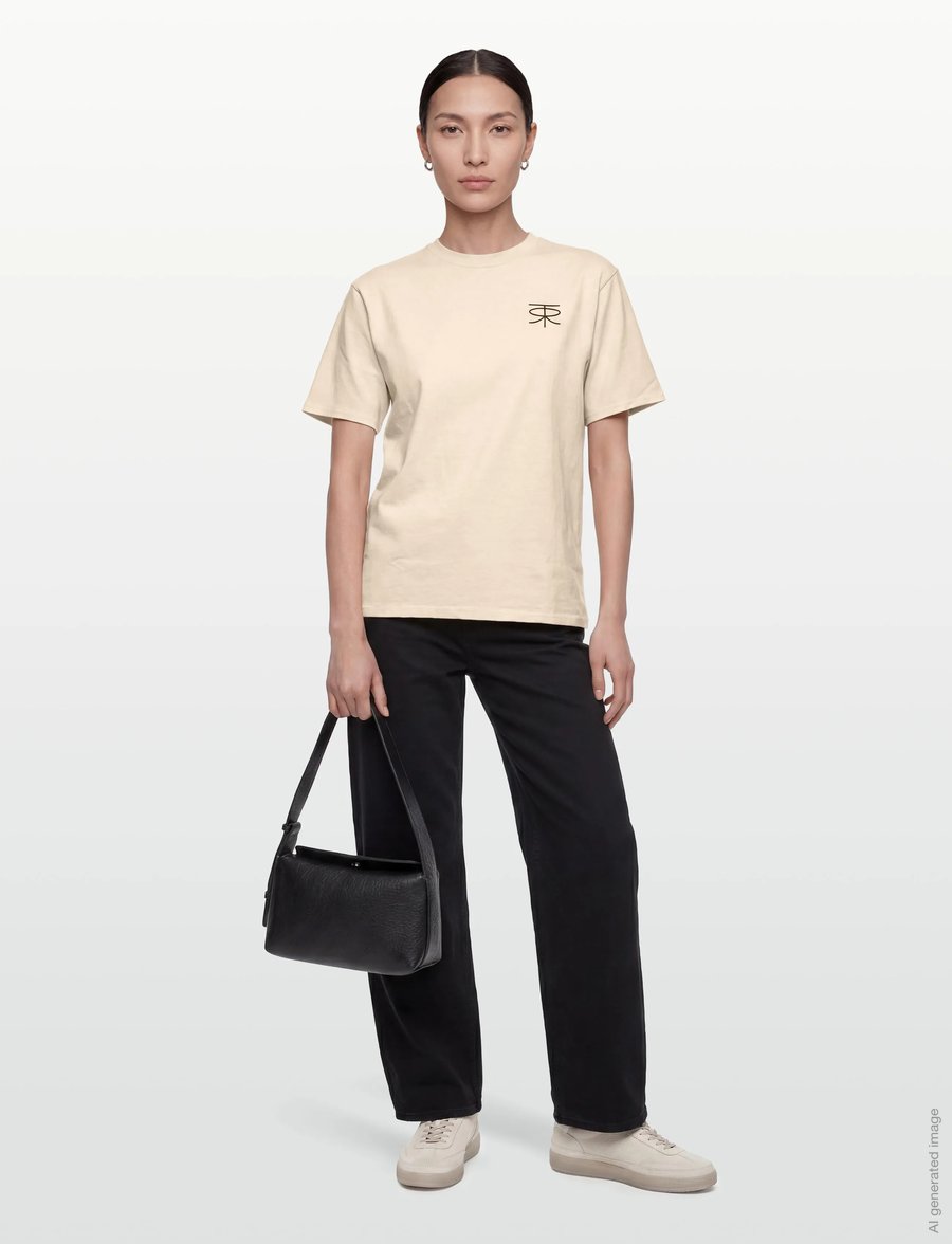 Rue de Tokyo - THORSTEN RECYCLED COTTON JRSY - natural white with black logo - 4
