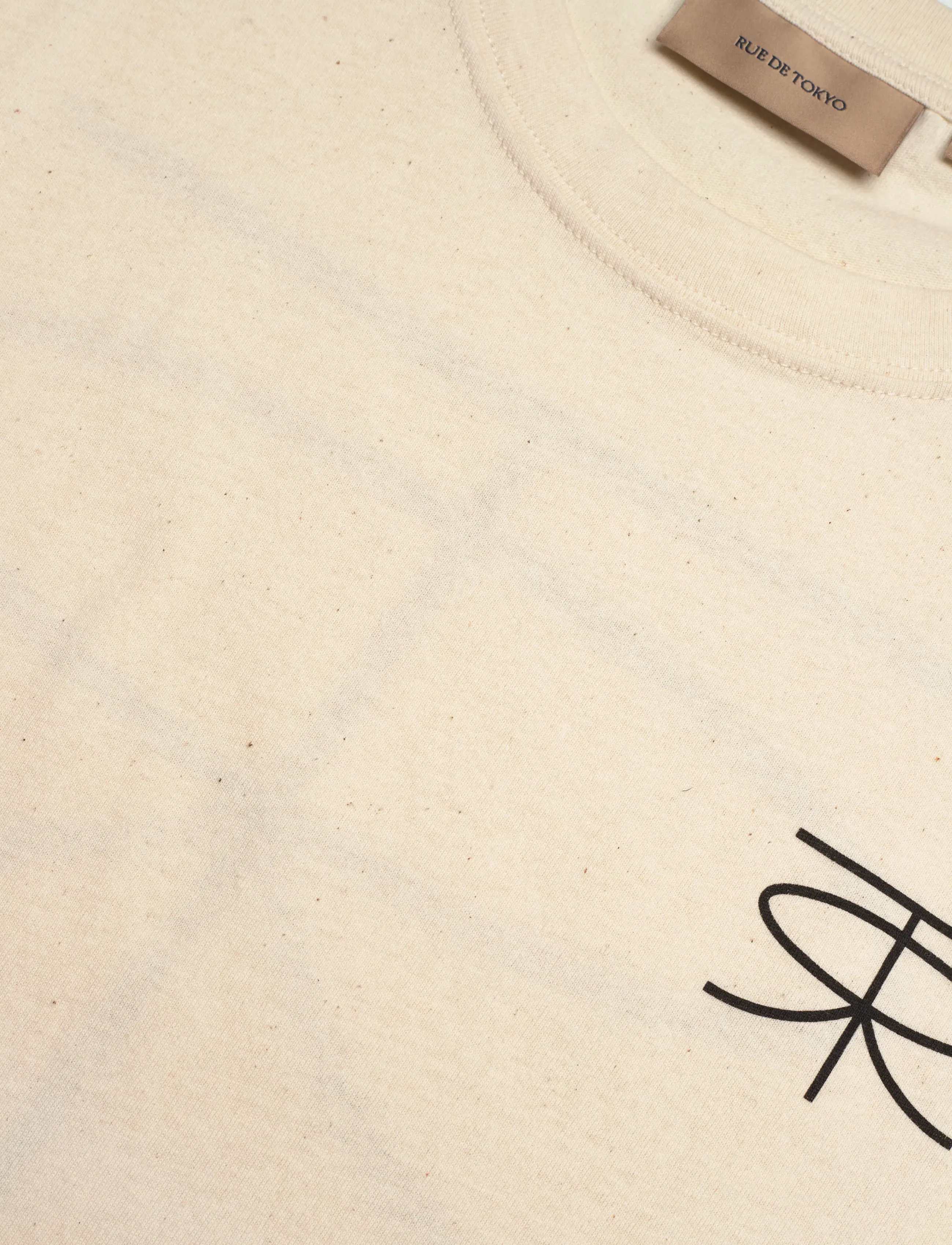 Rue de Tokyo - THORSTEN RECYCLED COTTON JRSY - natural white with black logo - 5