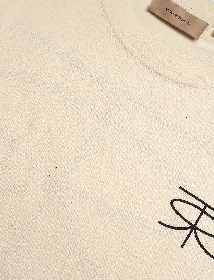 Rue de Tokyo - THORSTEN RECYCLED COTTON JRSY - natural white with black logo - 5