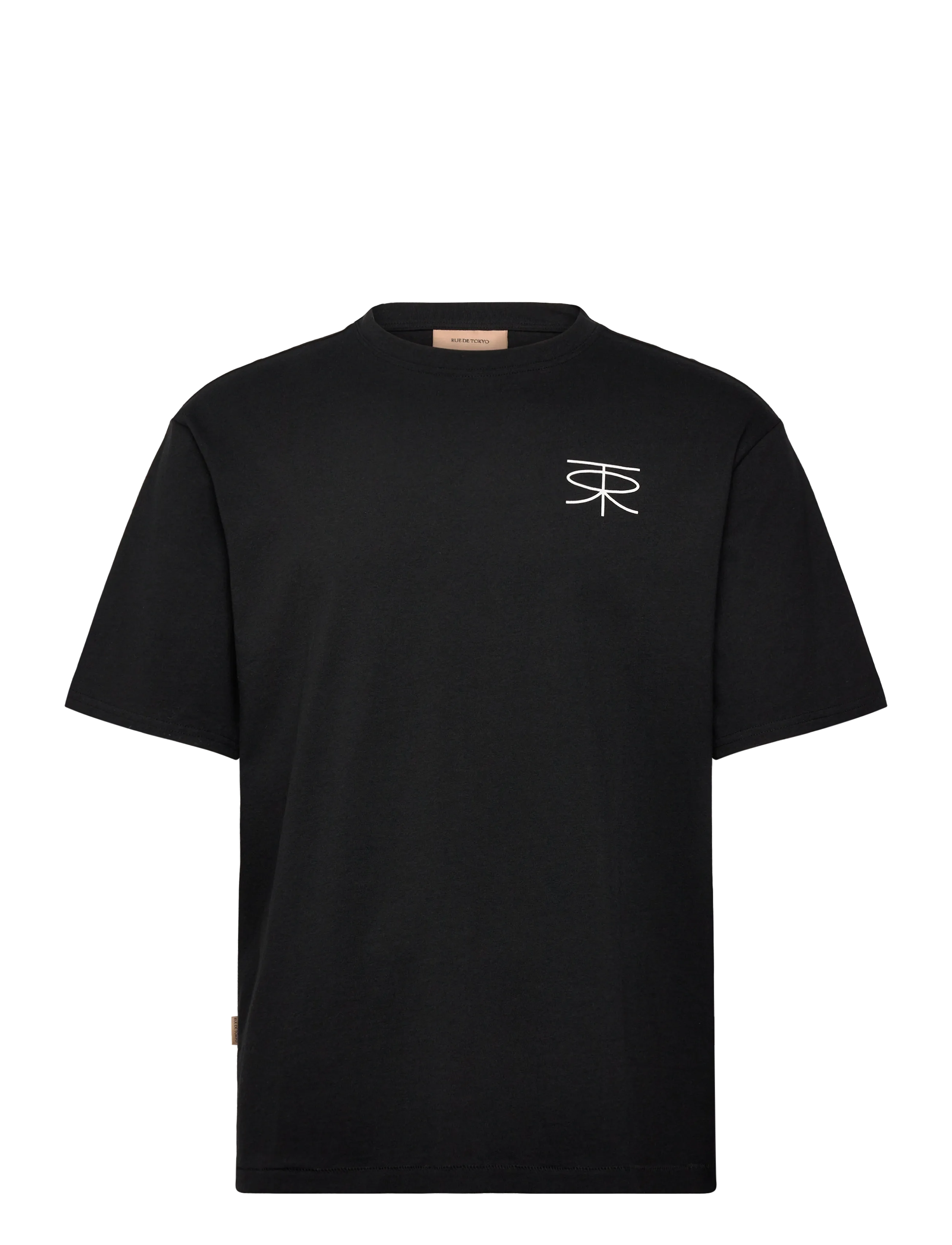 Rue de Tokyo THORSTEN RECYCLED COTTON JRSY - Rue de Tokyo - BLACK WITH OFF WHITE LOGO / black