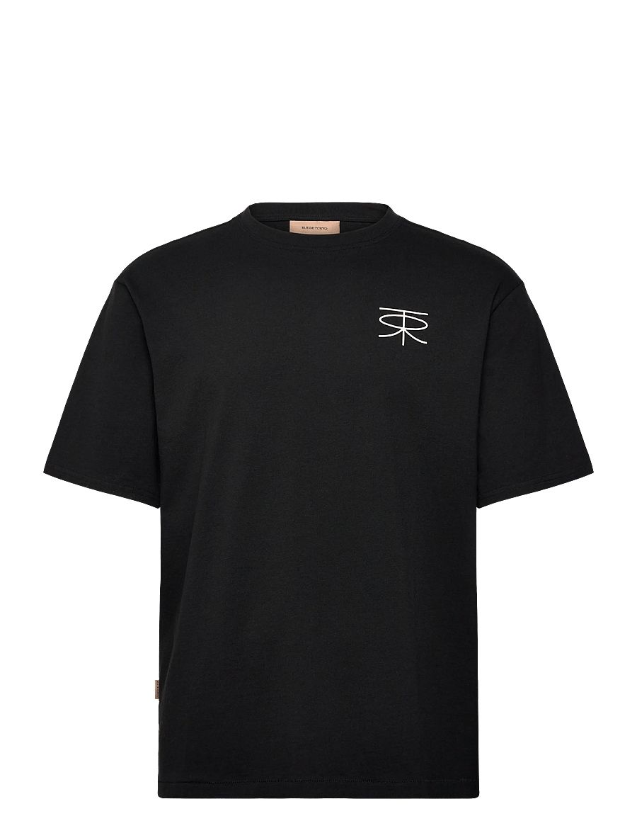 Rue de Tokyo - THORSTEN RECYCLED COTTON JRSY - lühikeste varrukatega t-särgid - black with off white logo - 1