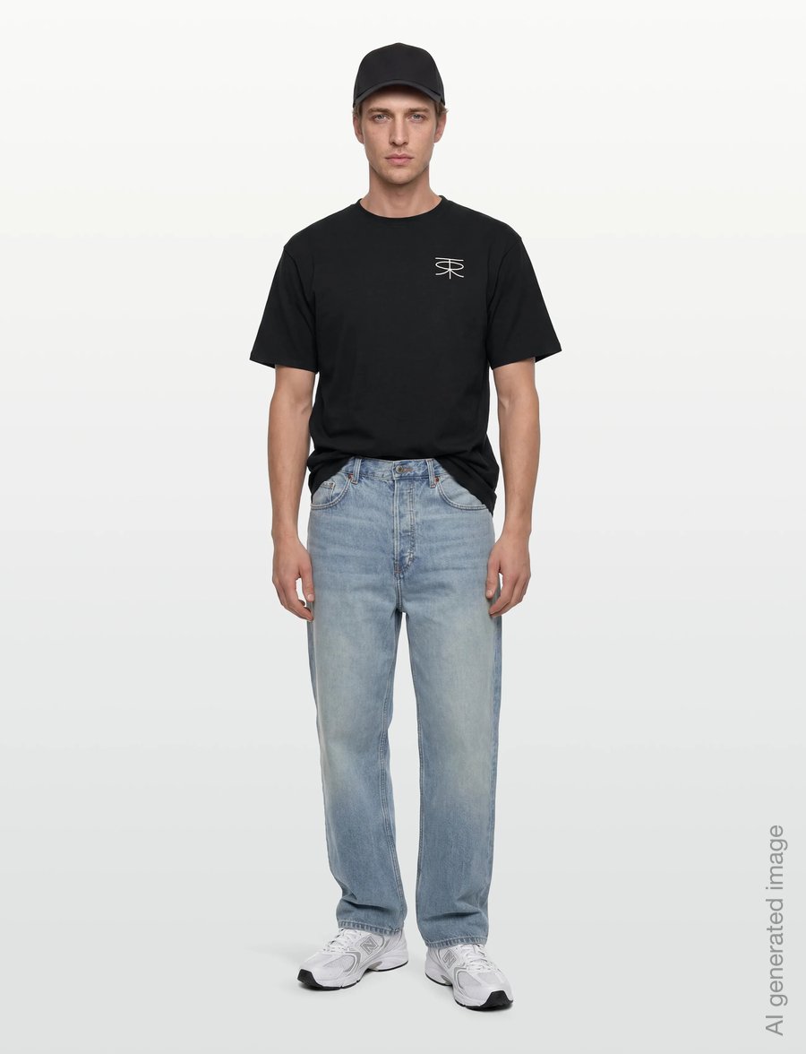 Rue de Tokyo - THORSTEN RECYCLED COTTON JRSY - lühikeste varrukatega t-särgid - black with off white logo - 0