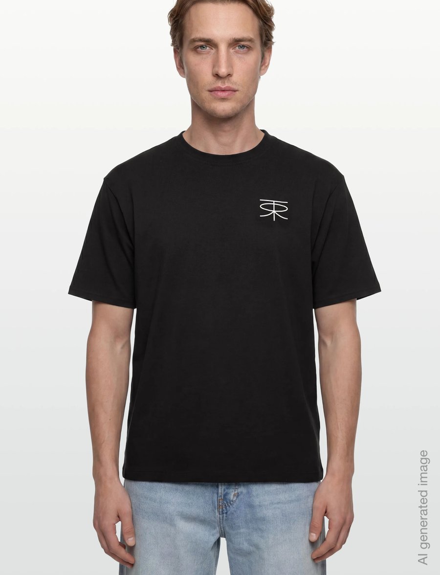 Rue de Tokyo - THORSTEN RECYCLED COTTON JRSY - lühikeste varrukatega t-särgid - black with off white logo - 3