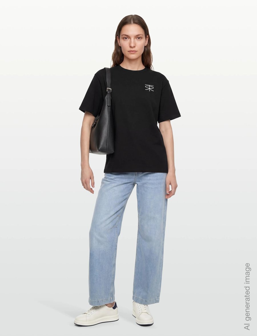 Rue de Tokyo - THORSTEN RECYCLED COTTON JRSY - lühikeste varrukatega t-särgid - black with off white logo - 4