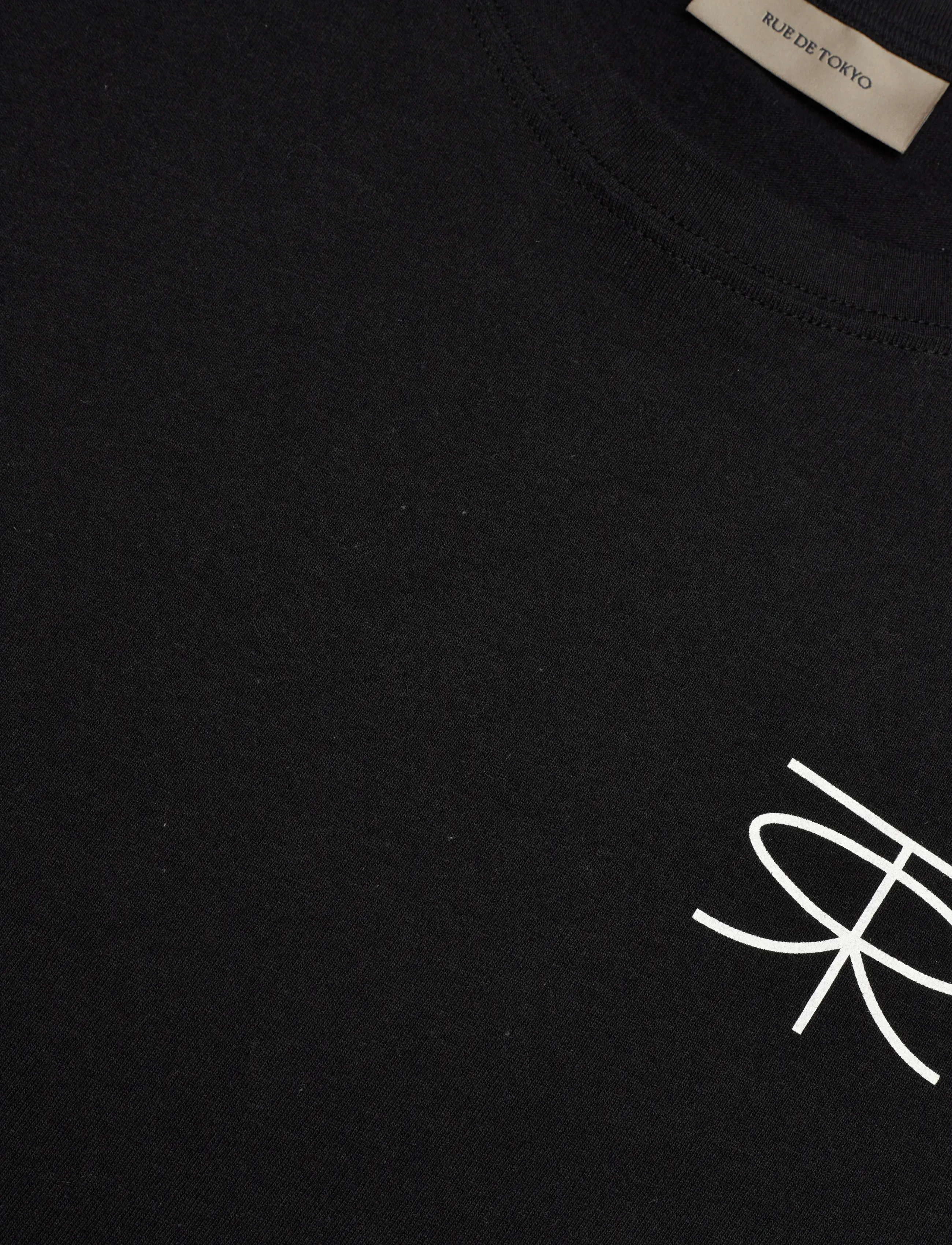 Rue de Tokyo - THORSTEN RECYCLED COTTON JRSY - t-krekli ar īsām piedurknēm - black with off white logo - 5